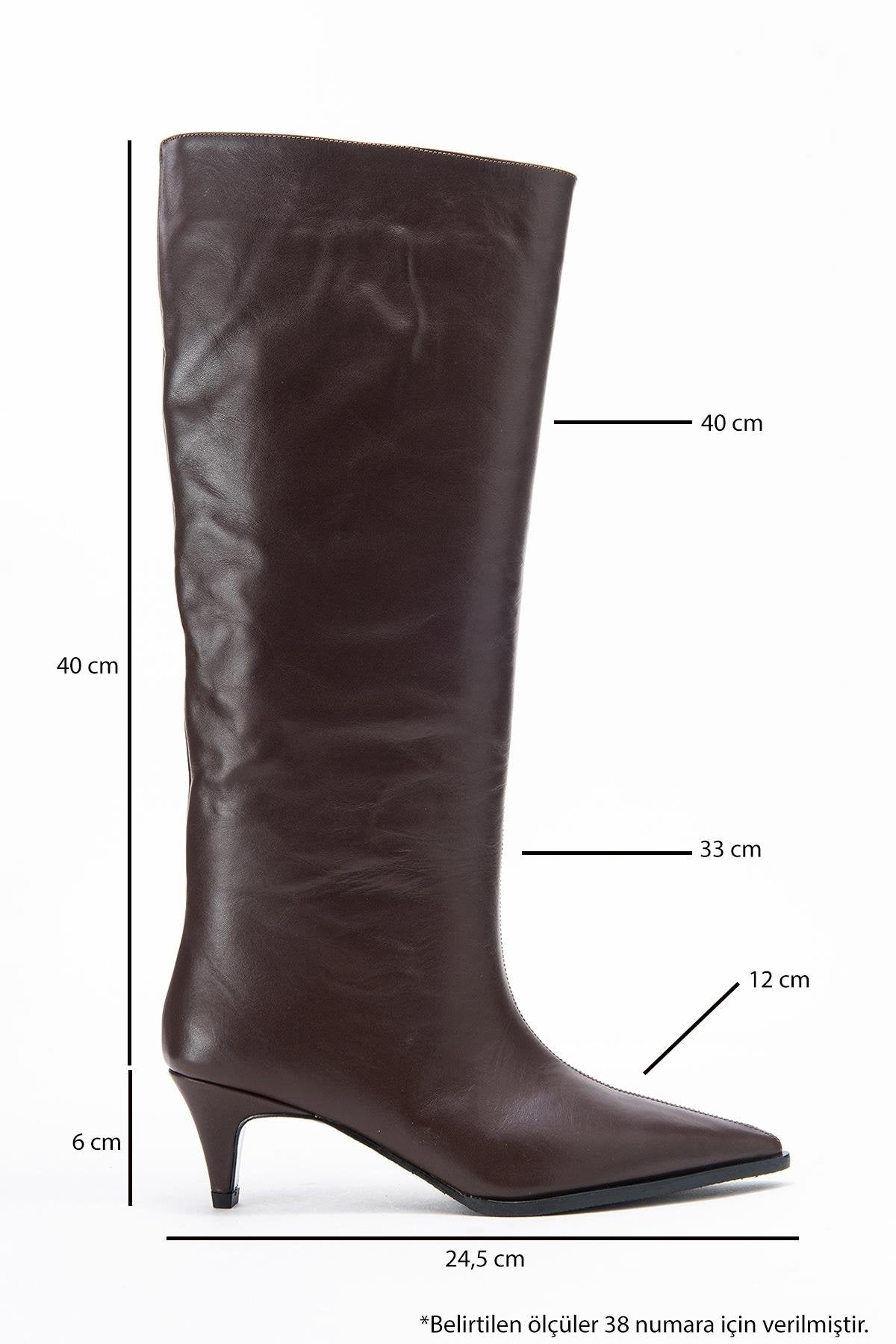 Siora - Brown Genuine Leather Low Heel Boot (Women)