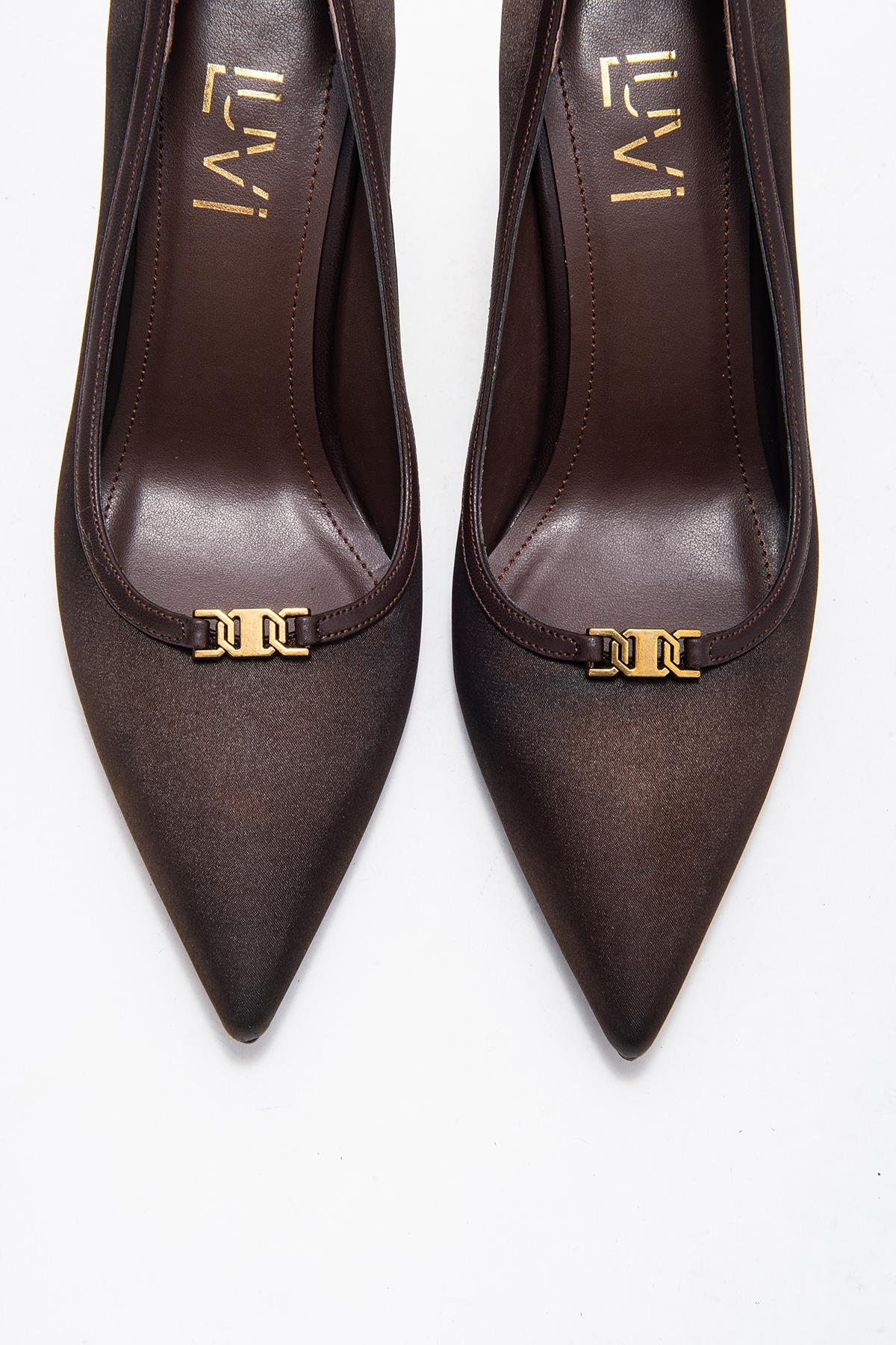 Milos - Brown Buckled Heeled Shoe (Women)