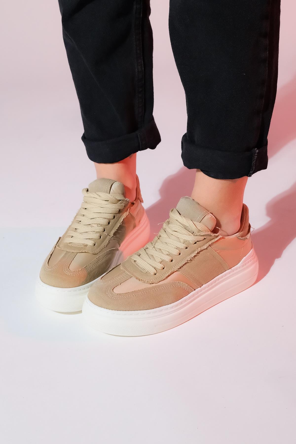 Jose - Beige Denim Sport Sneaker (Women)