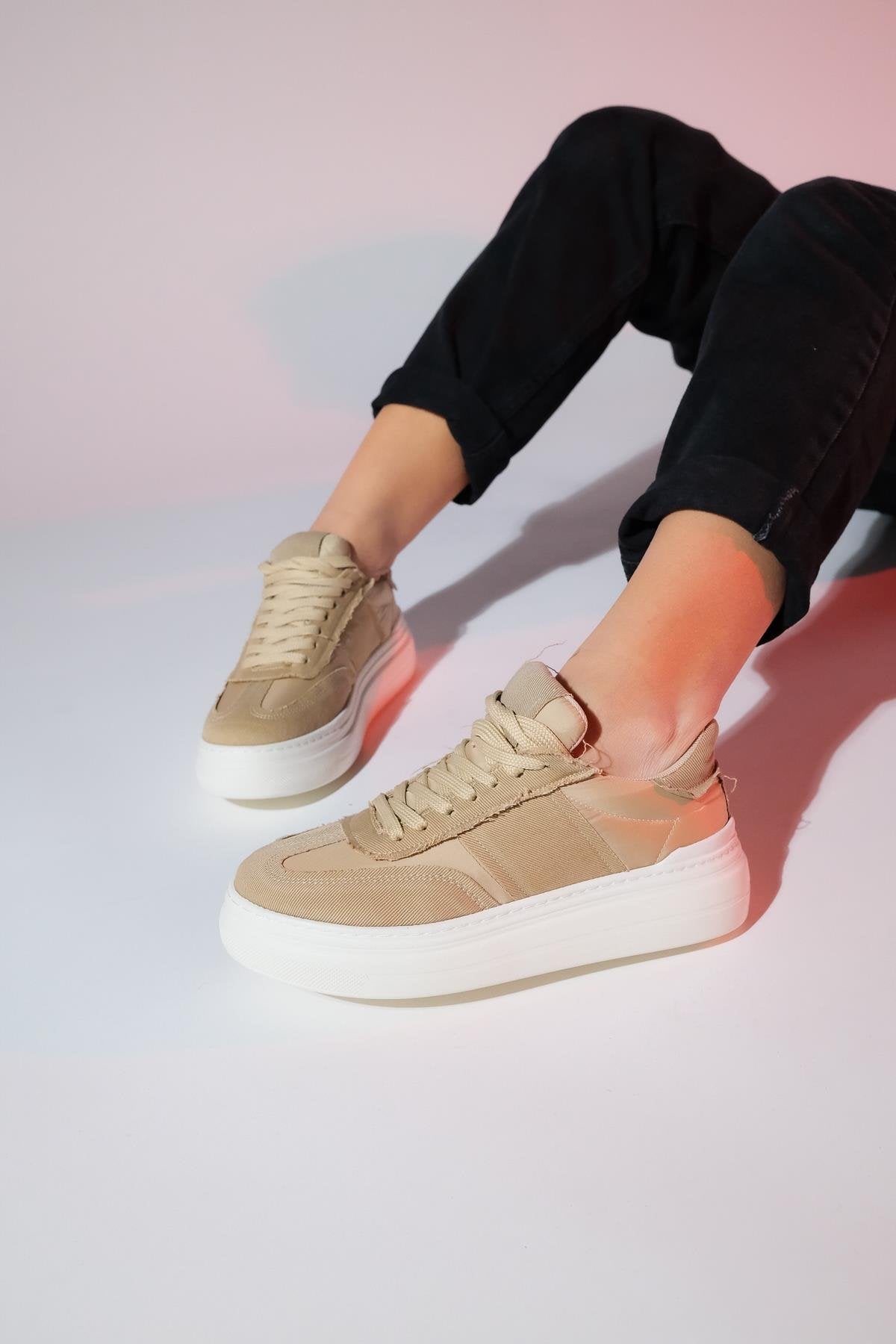 Jose - Beige Denim Sport Sneaker (Women)