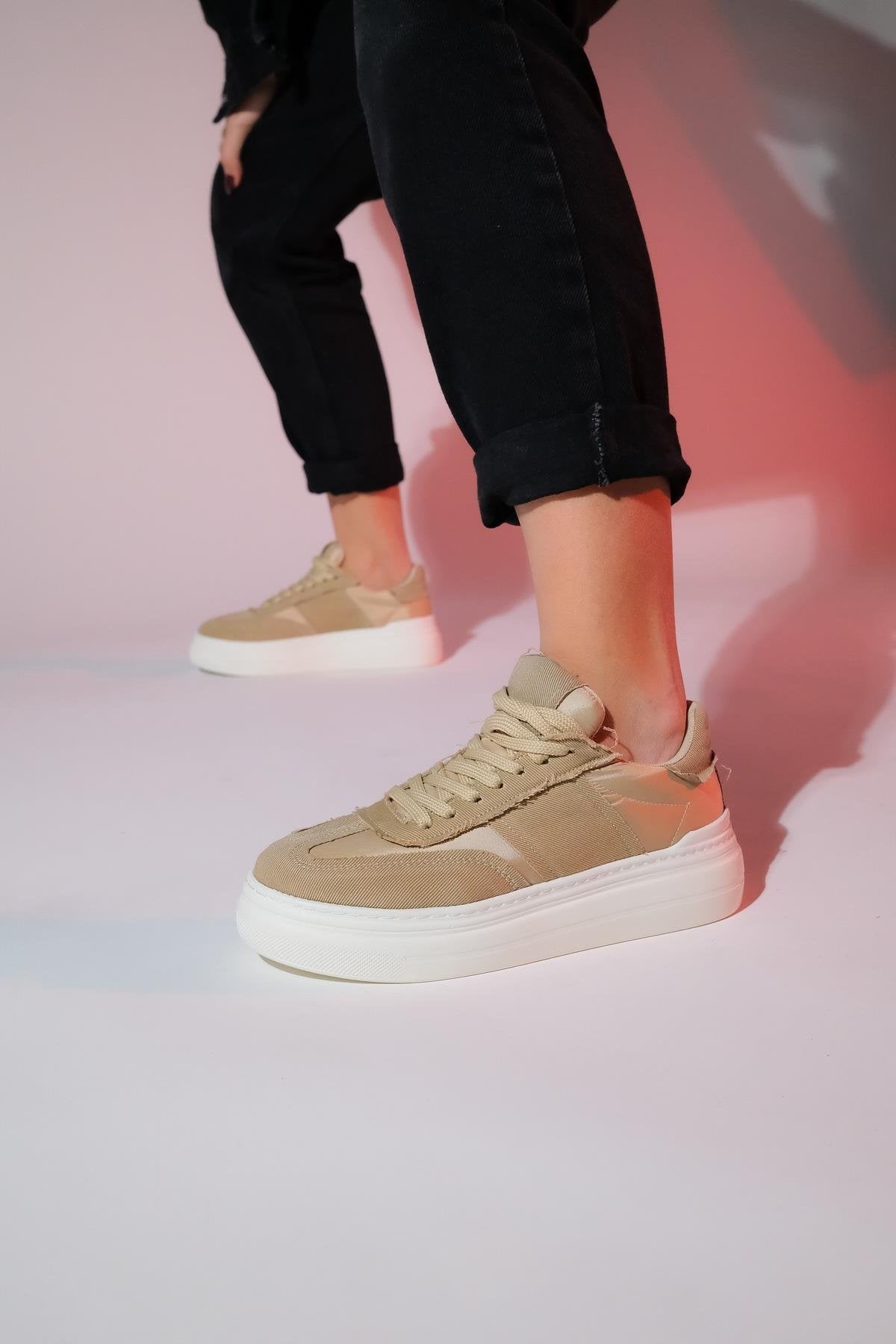 Jose - Beige Denim Sport Sneaker (Women)
