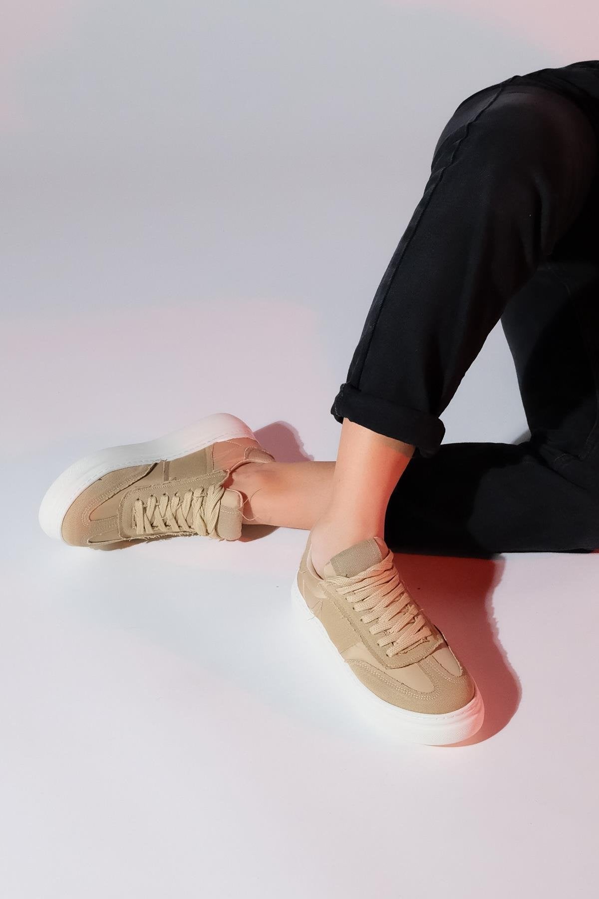 Jose - Beige Denim Sport Sneaker (Women)