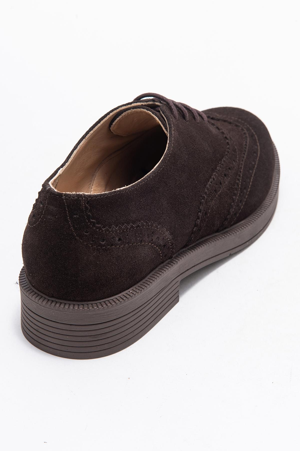 Avra - Brown Suede Genuine Leather Oxford Shoe (Women)