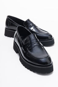 Vionel - Black Patent Genuine Leather Loafer (Women)