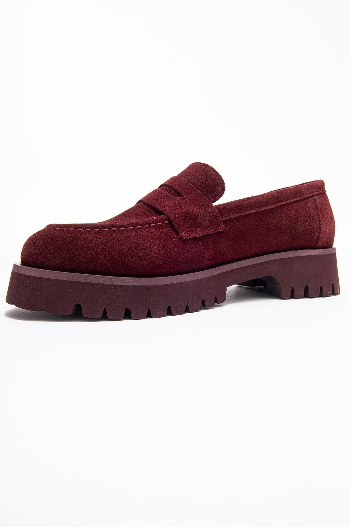 Vionel - Burgundy Suede Genuine Leather Loafer (Women)