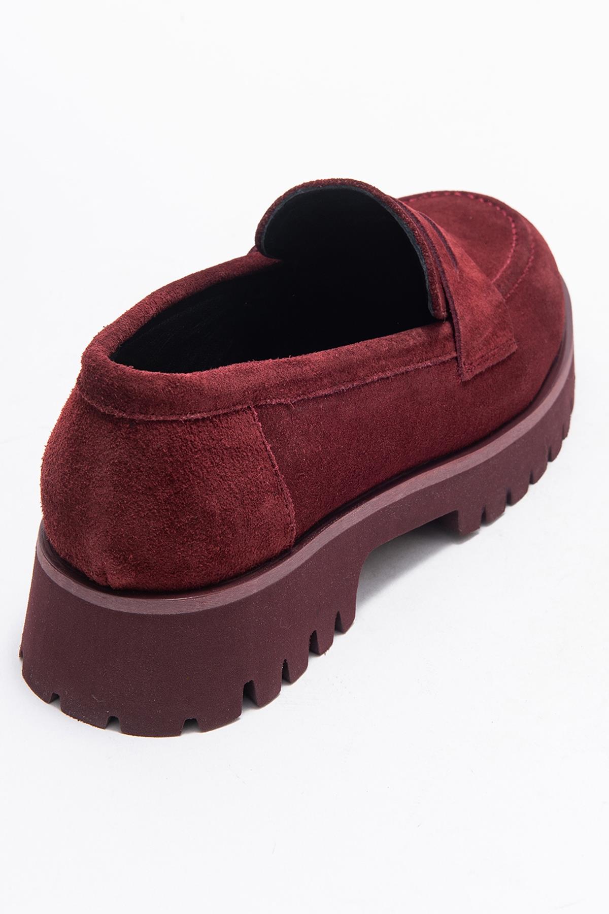 Vionel - Burgundy Suede Genuine Leather Loafer (Women)