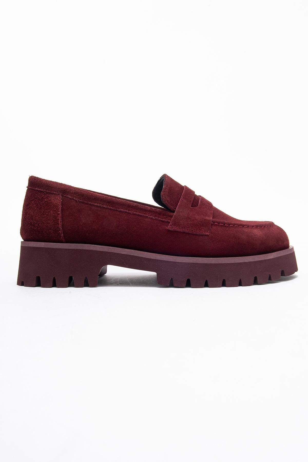 Vionel - Burgundy Suede Genuine Leather Loafer (Women)