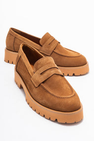 Vionel - Tan Nubuck Genuine Leather Loafer (Women)