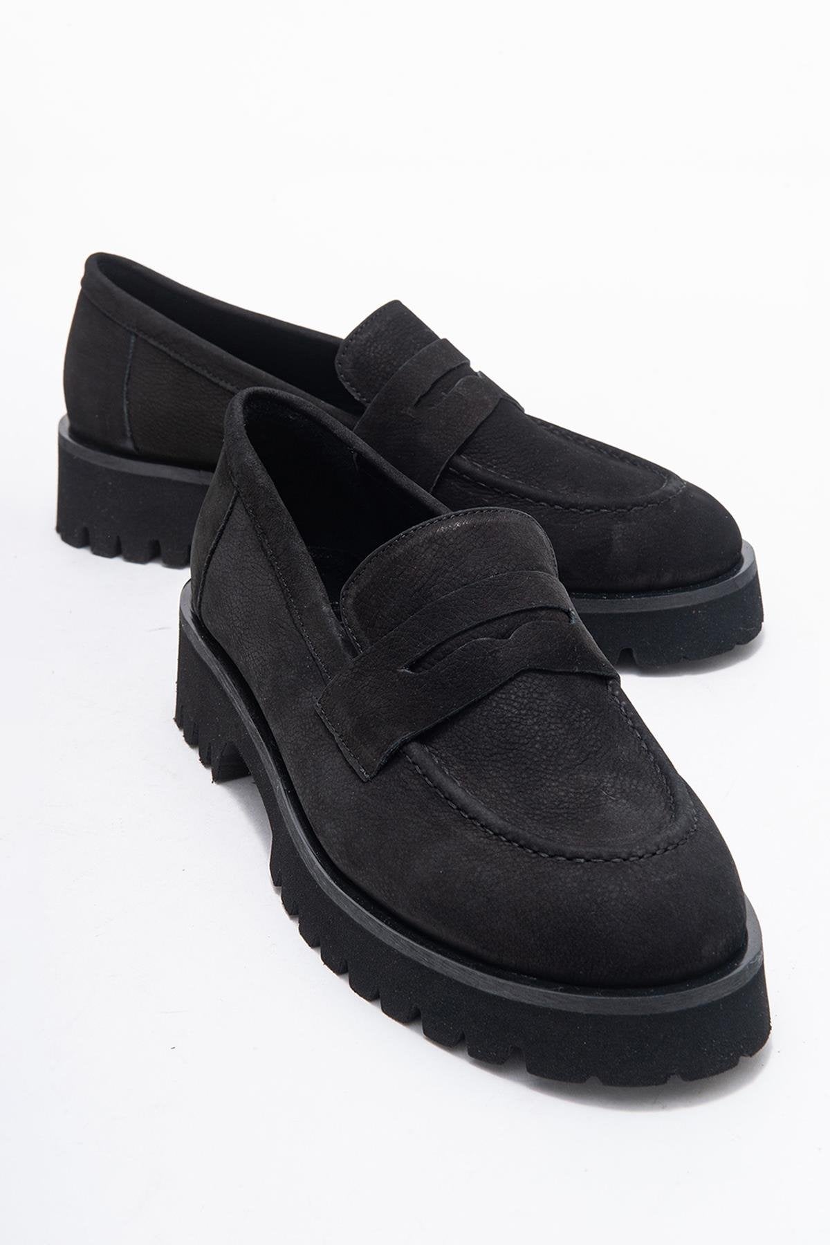 Vionel - Black Nubuck Genuine Leather Loafer (Women)