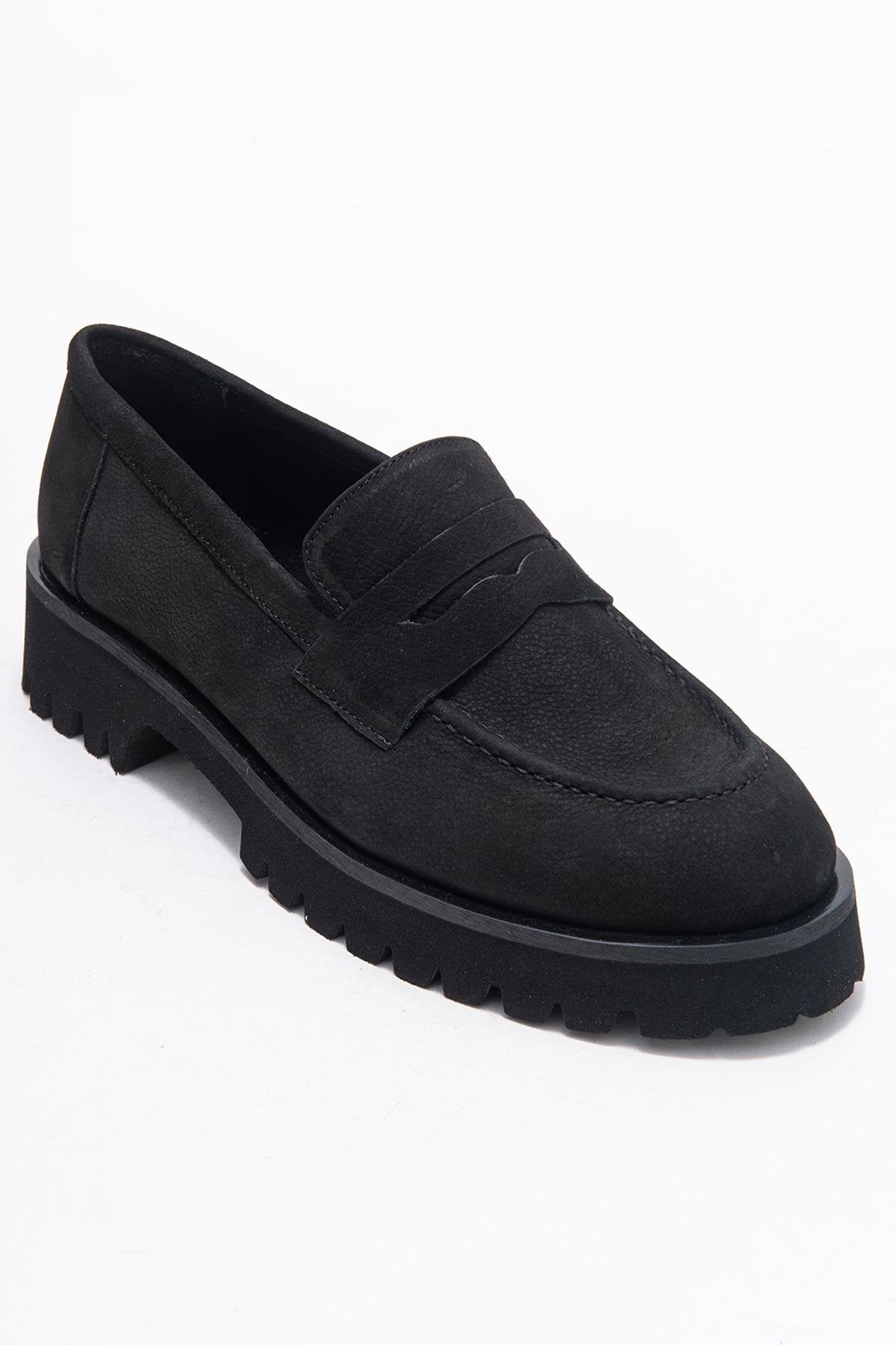 Vionel - Black Nubuck Genuine Leather Loafer (Women)
