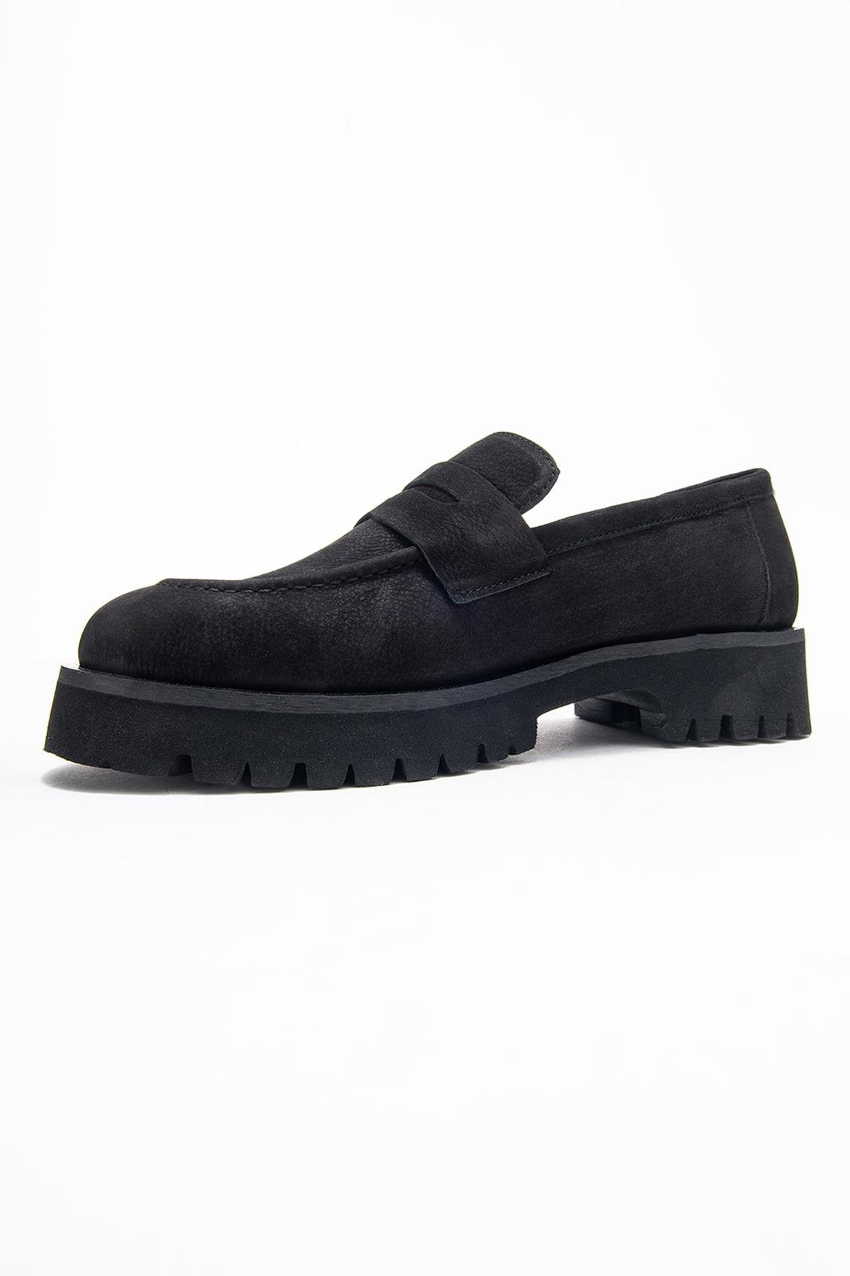 Vionel - Black Nubuck Genuine Leather Loafer (Women)