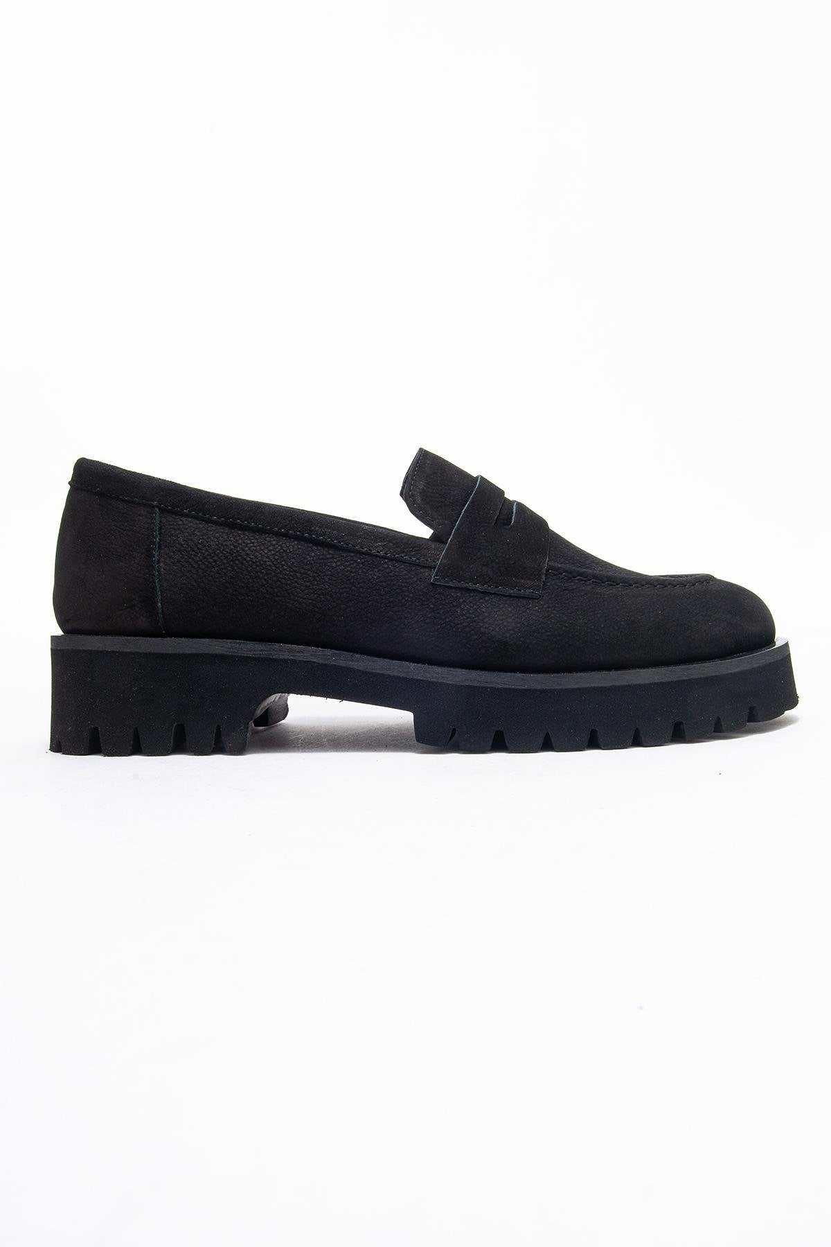 Vionel - Black Nubuck Genuine Leather Loafer (Women)