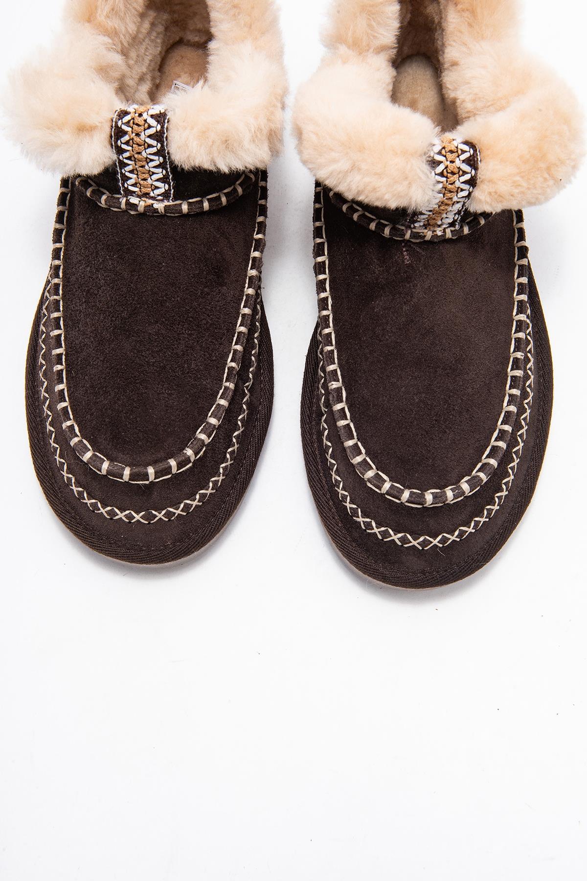 Darel - Brown Suede Genuine Leather Short Boot (Women)