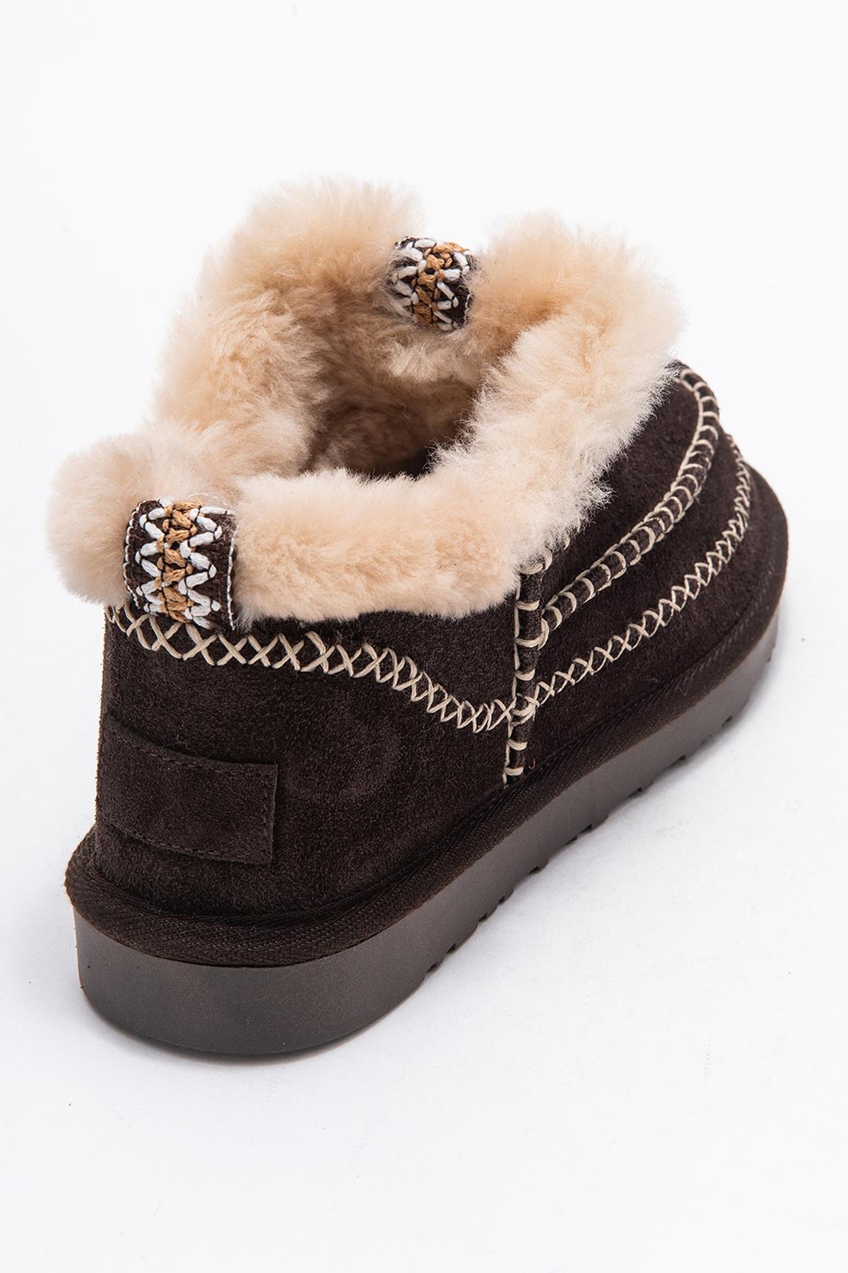 Darel - Brown Suede Genuine Leather Short Boot (Women)