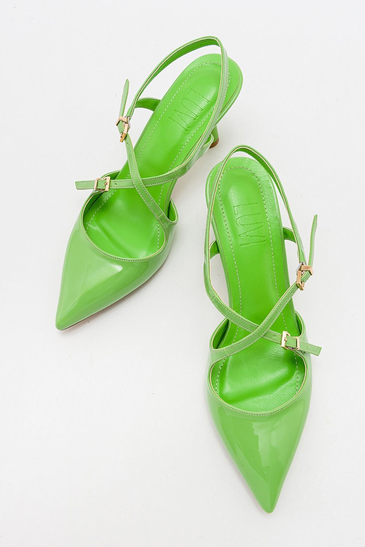 Coje - Pistachio Patent Pointed Toe Stiletto Pump (Women)