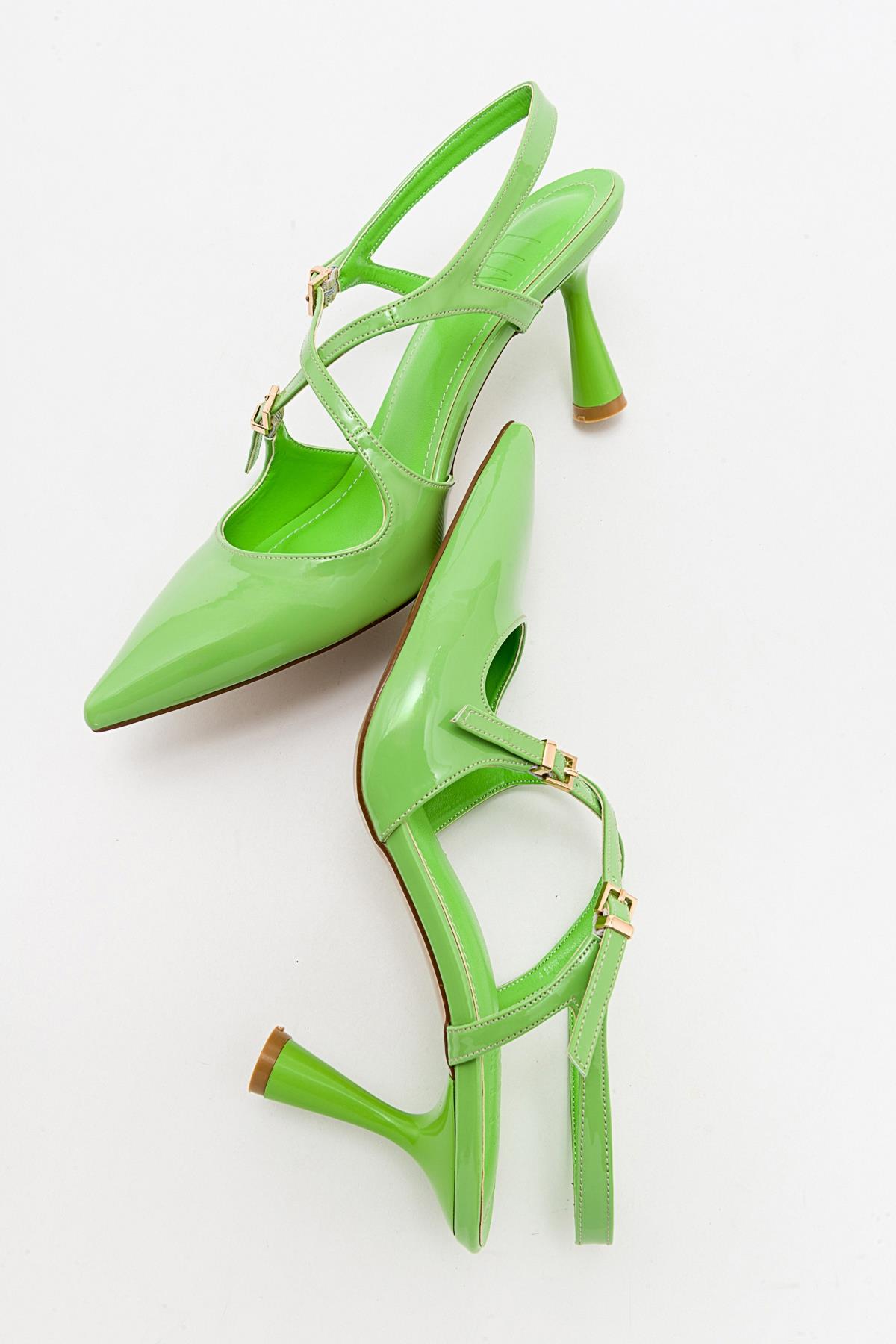 Coje - Pistachio Patent Pointed Toe Stiletto Pump (Women)
