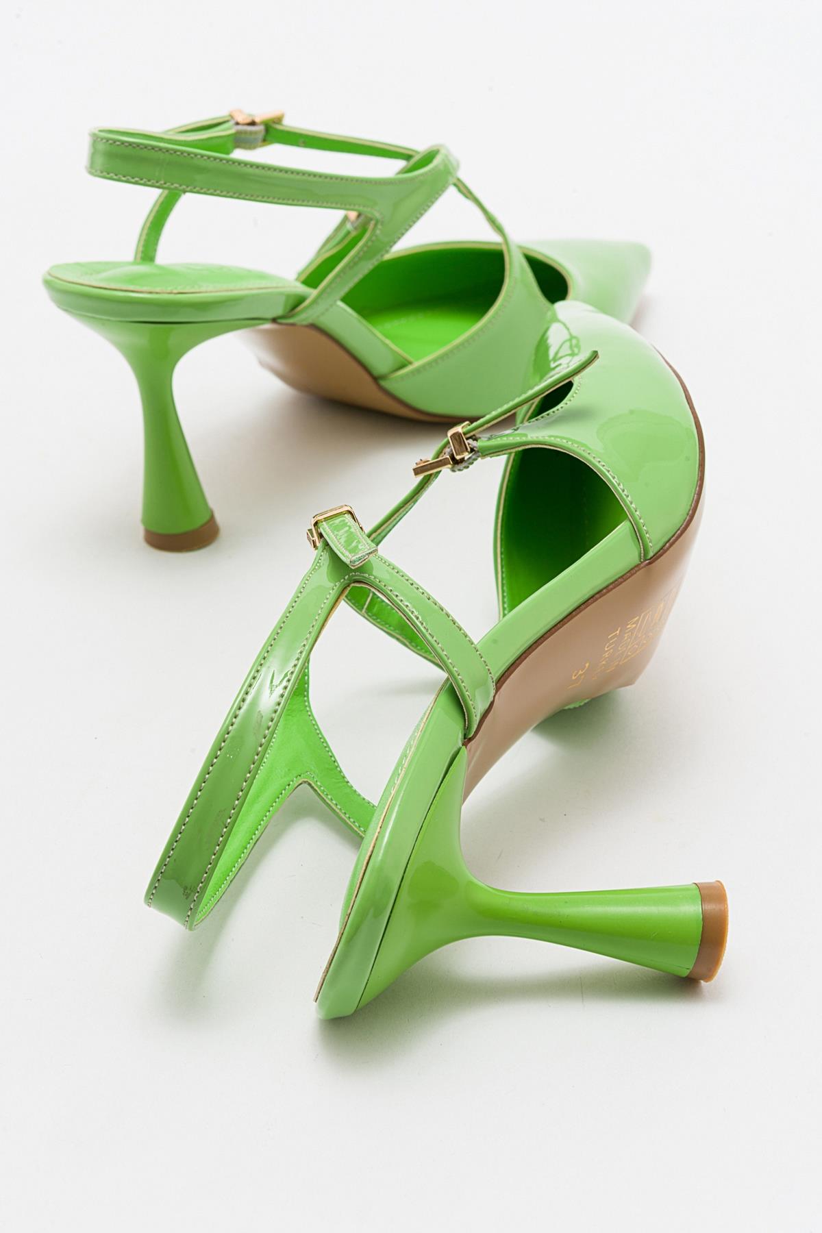 Coje - Pistachio Patent Pointed Toe Stiletto Pump (Women)