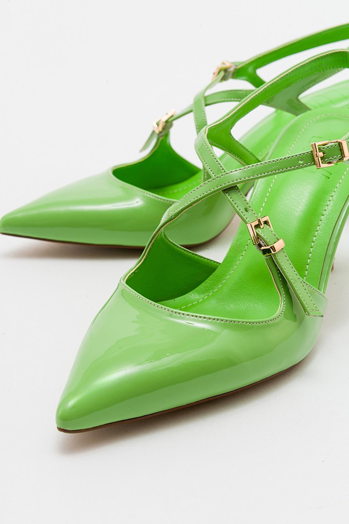Coje - Pistachio Patent Pointed Toe Stiletto Pump (Women)
