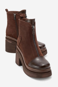 Ardenne - Brown Platform Heel Zip Boot (Women)