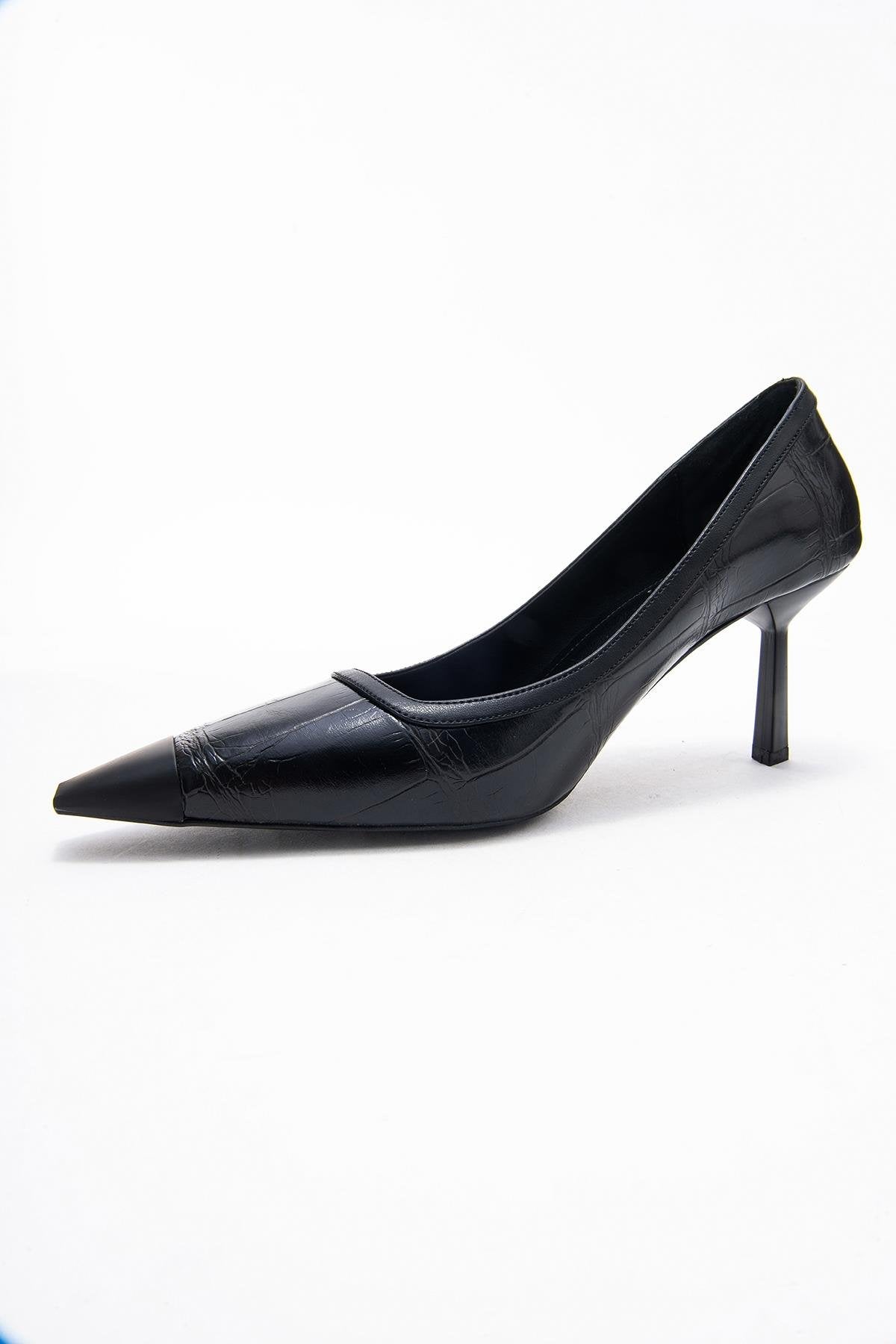 Rona - Black Printed Pointed Toe Stiletto Pump (Women)