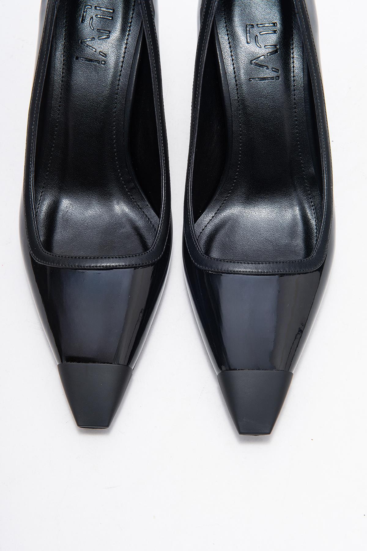 Rona - Black Patent Pointed Toe Stiletto Pump (Women)
