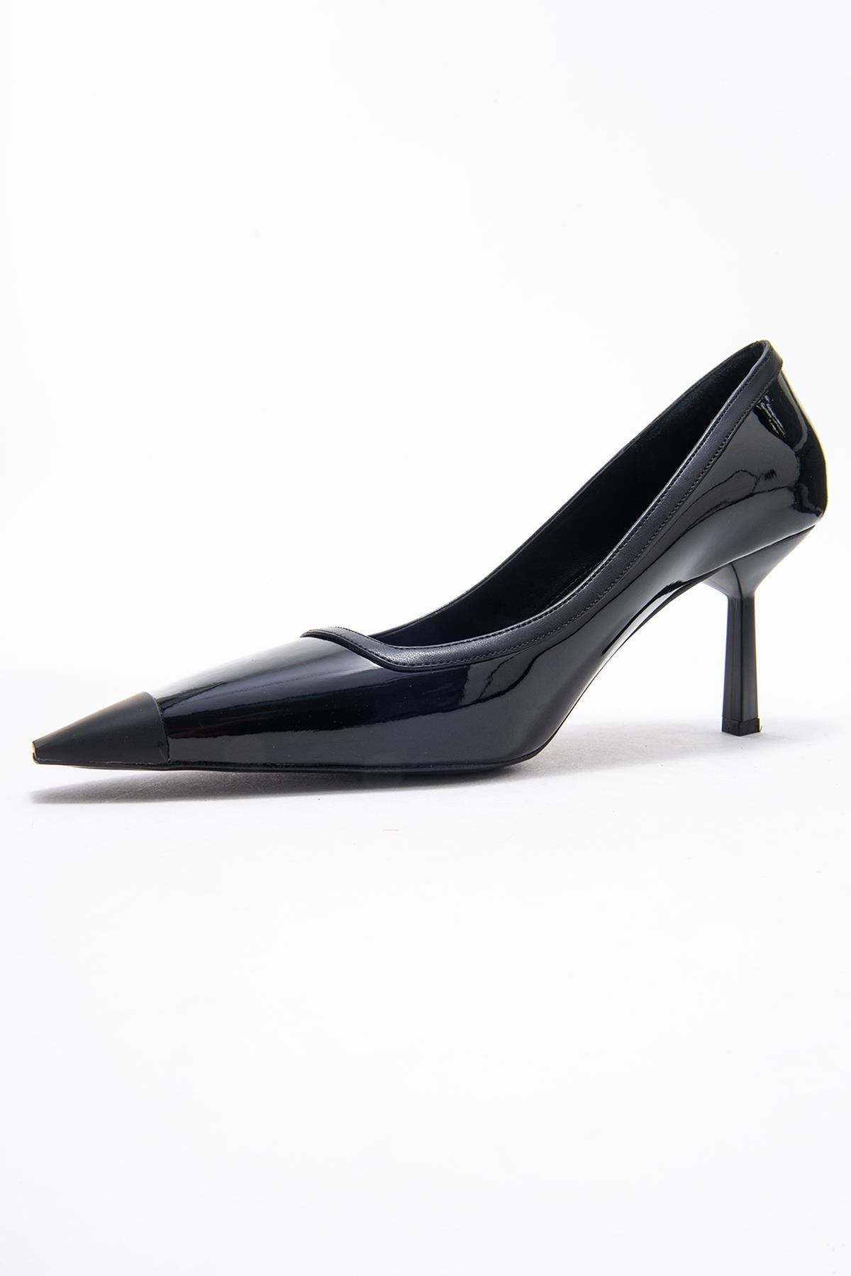 Rona - Black Patent Pointed Toe Stiletto Pump (Women)