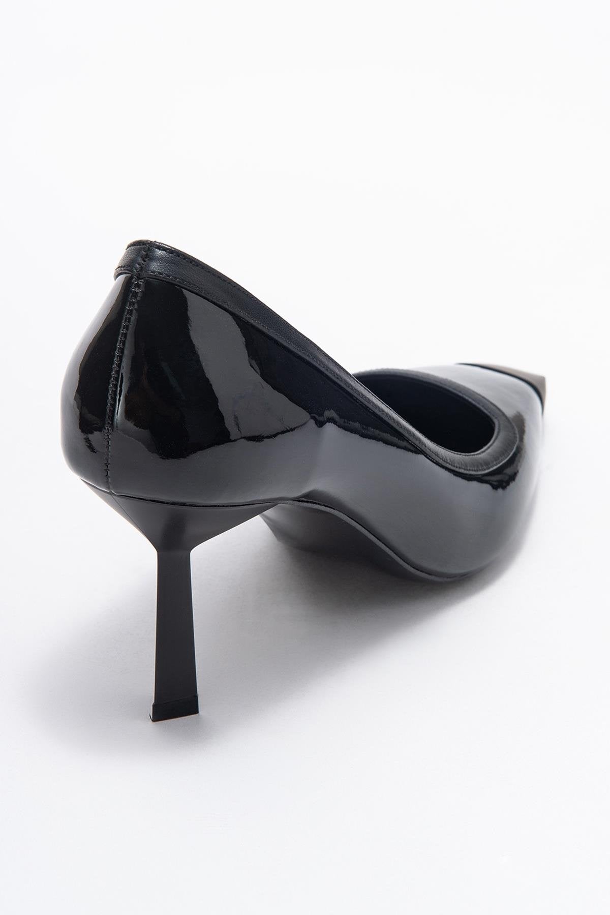 Rona - Black Patent Pointed Toe Stiletto Pump (Women)