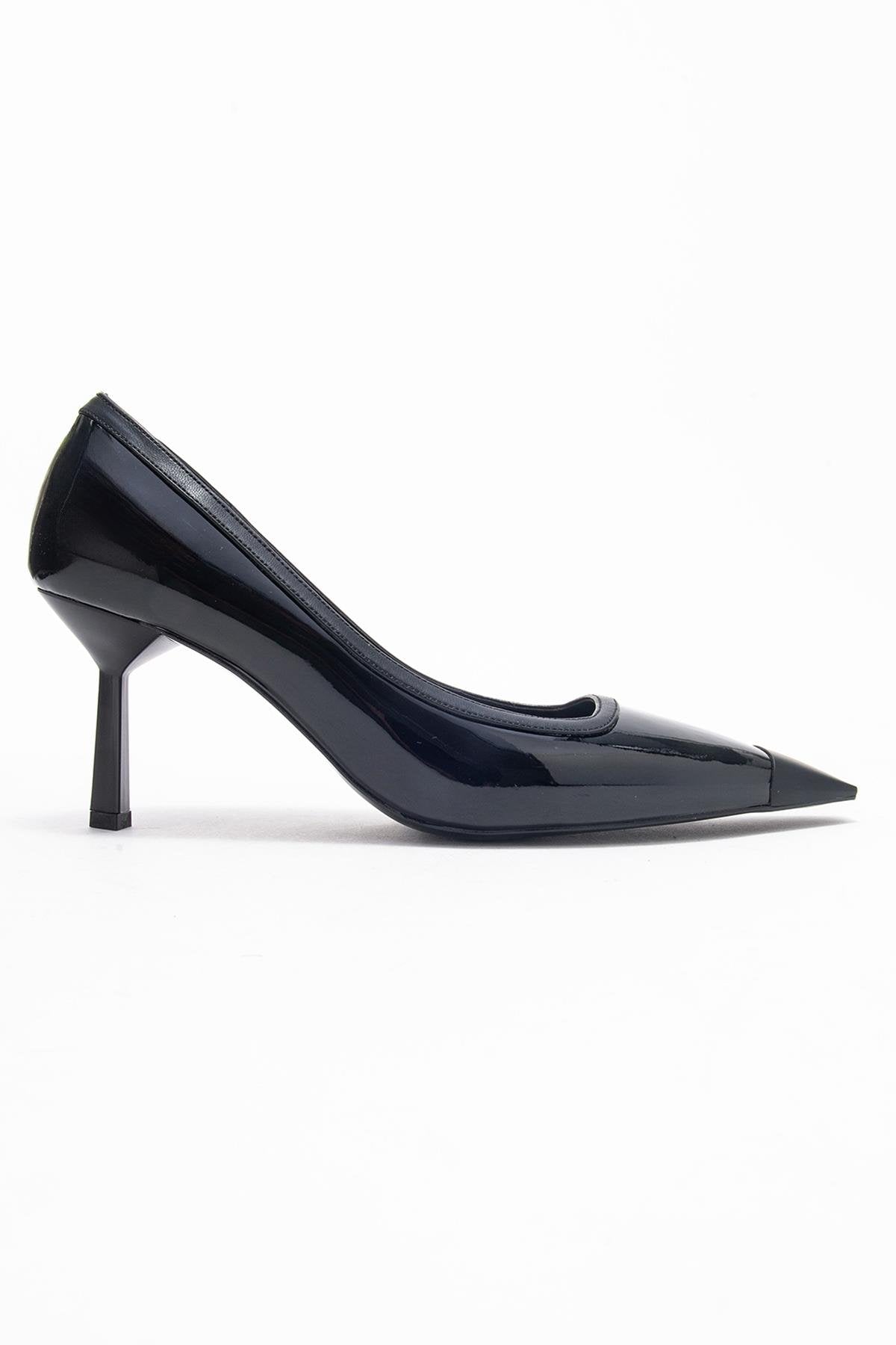 Rona - Black Patent Pointed Toe Stiletto Pump (Women)