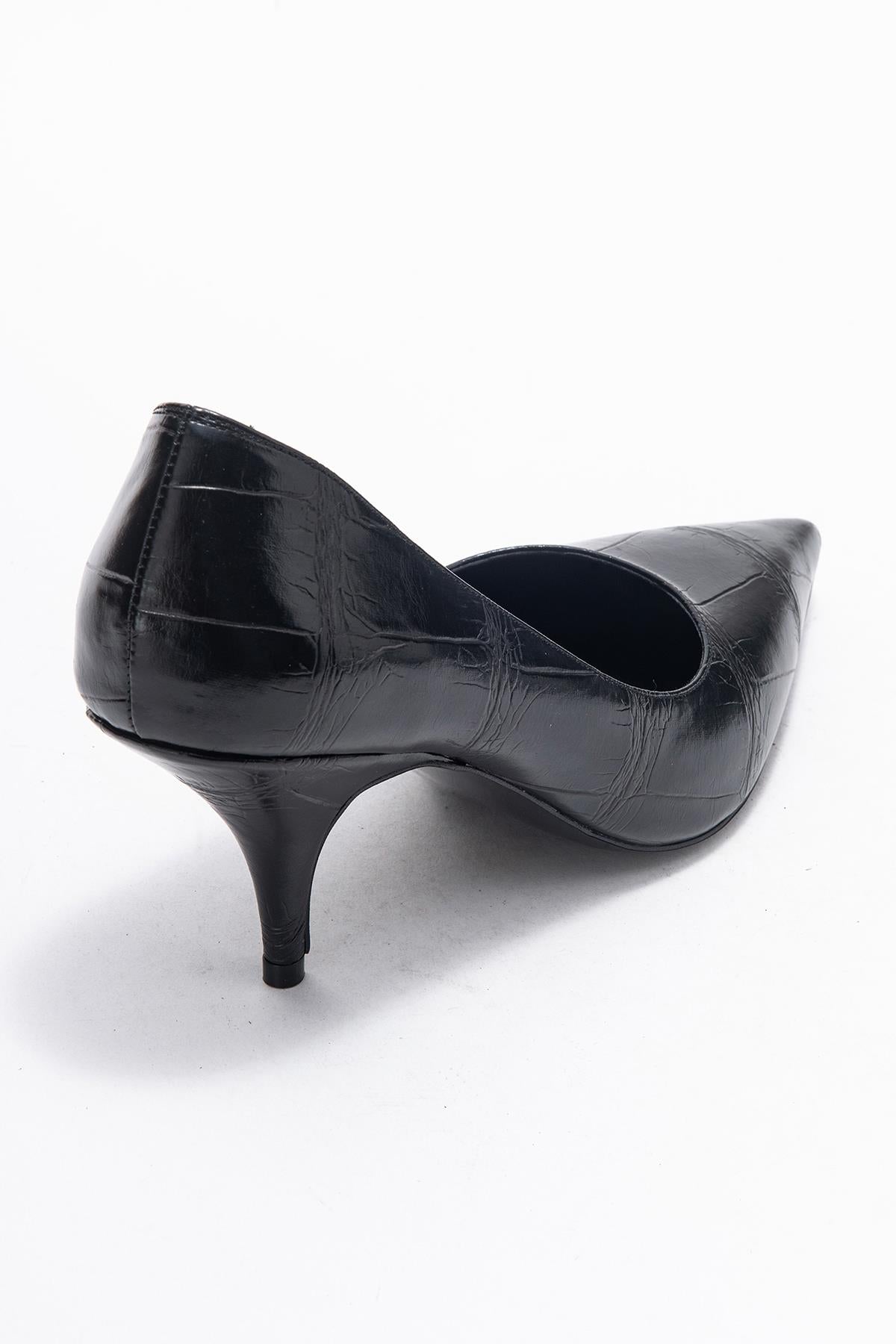 Marcus - Black Printed Pointed Toe Stiletto Pump (Women)