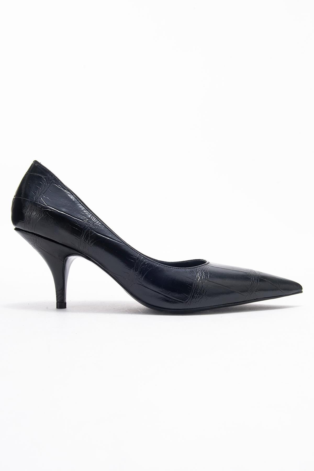 Marcus - Black Printed Pointed Toe Stiletto Pump (Women)