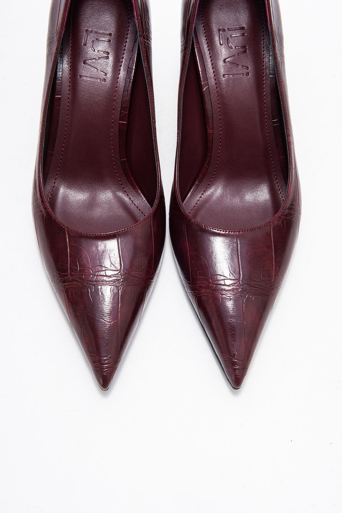 Marcus - Burgundy Printed Pointed Toe Pump (Women)