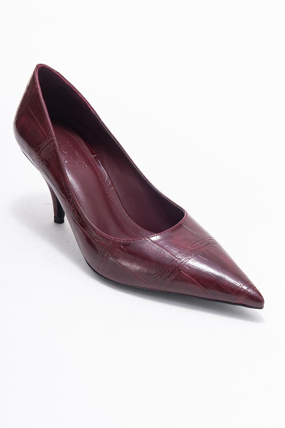 Marcus - Burgundy Printed Pointed Toe Pump (Women)