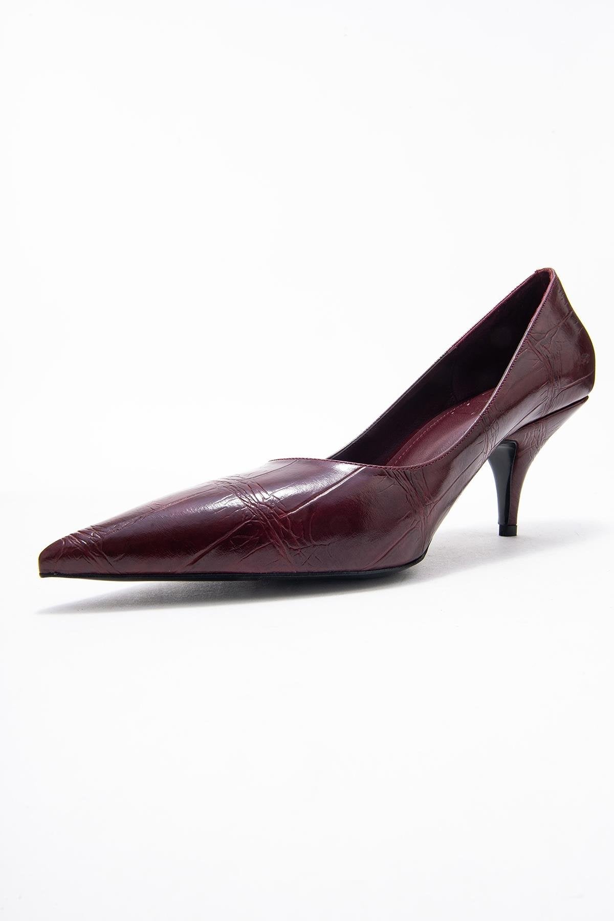 Marcus - Burgundy Printed Pointed Toe Pump (Women)