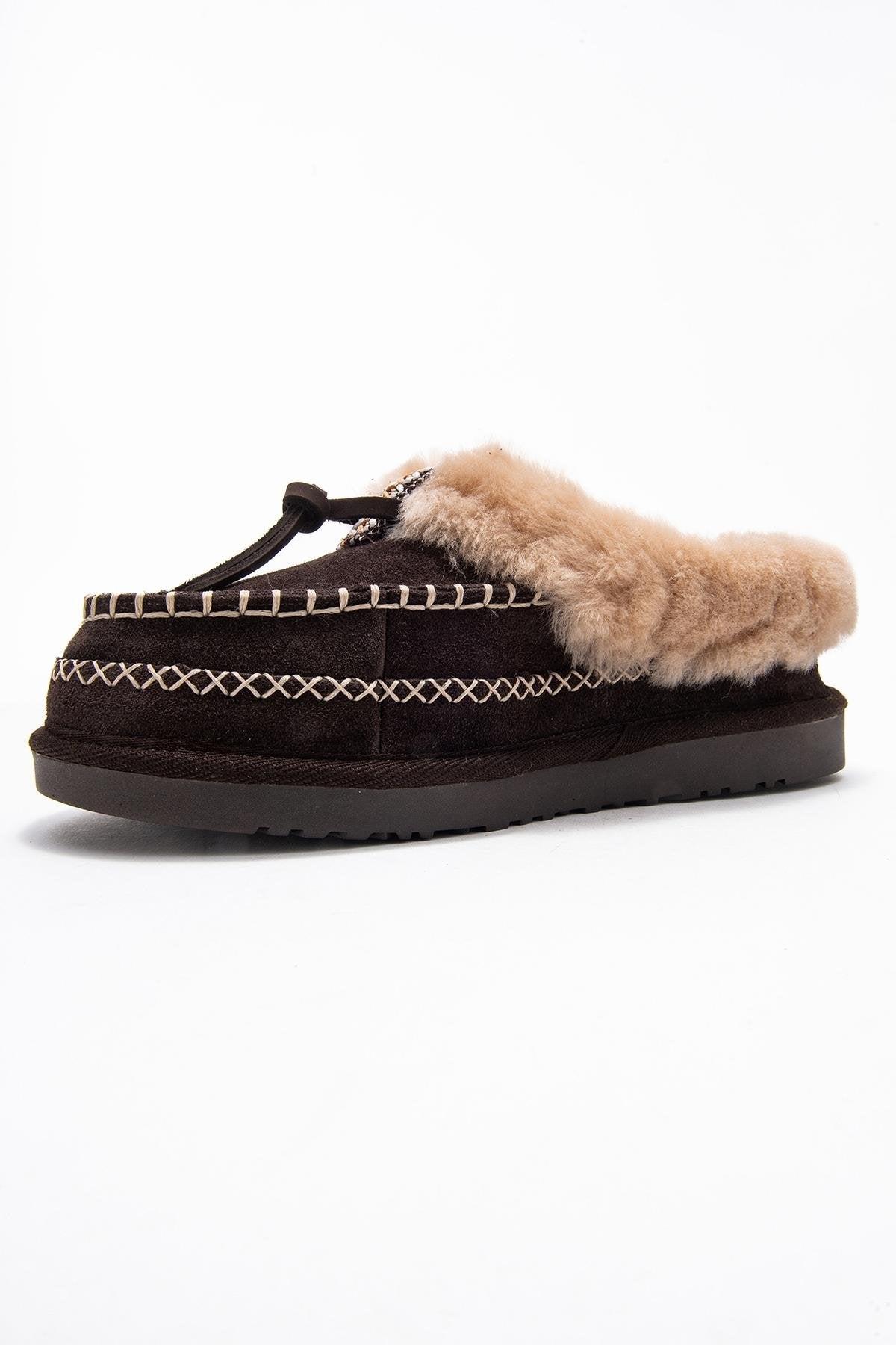 Noriel - Brown Genuine Leather Moccasin Slipper (Women)