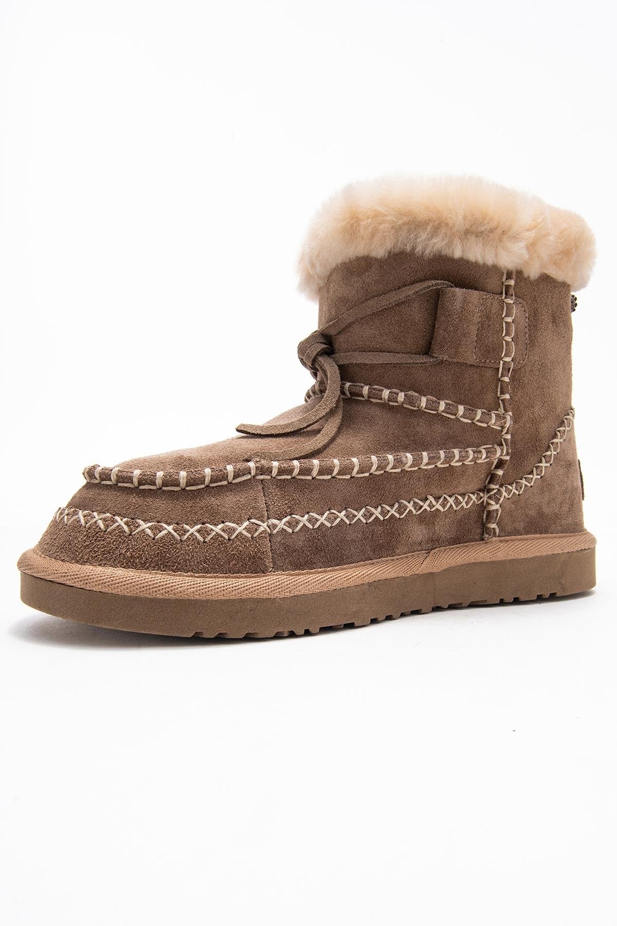 Jorel - Sand Genuine Leather Fur-Lined Ankle Boot (Women)