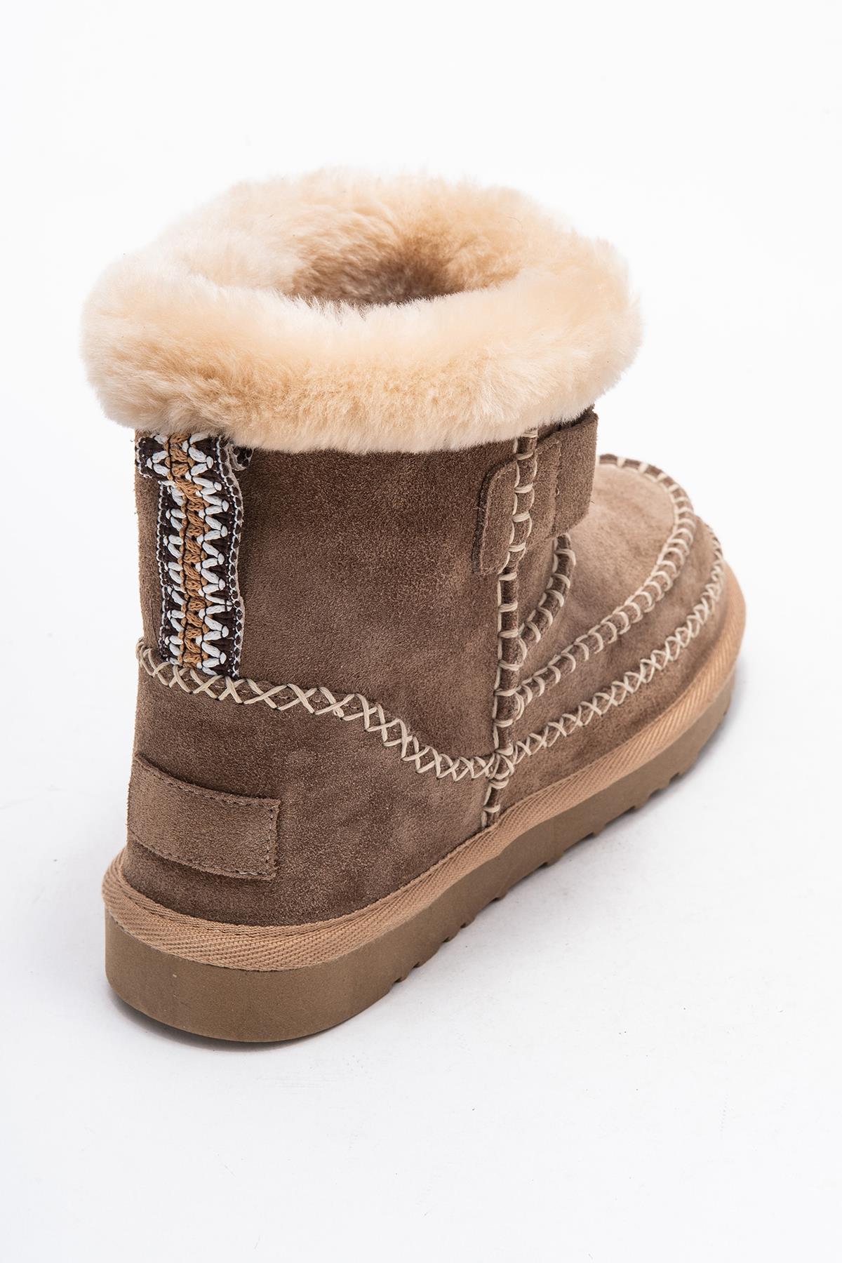 Jorel - Sand Genuine Leather Fur-Lined Ankle Boot (Women)