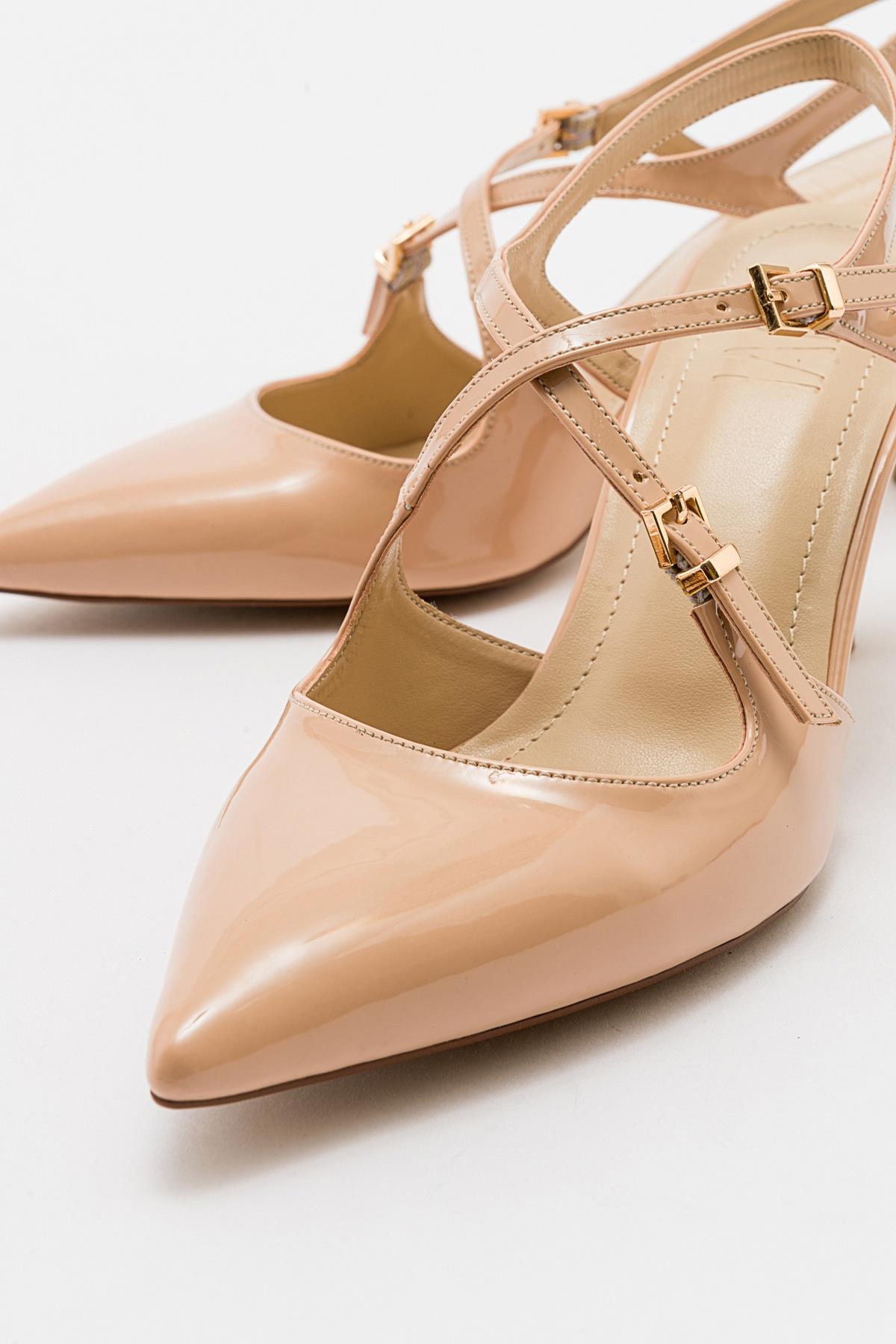 Coje - Beige Patent Pointed Toe Stiletto Pump (Women)