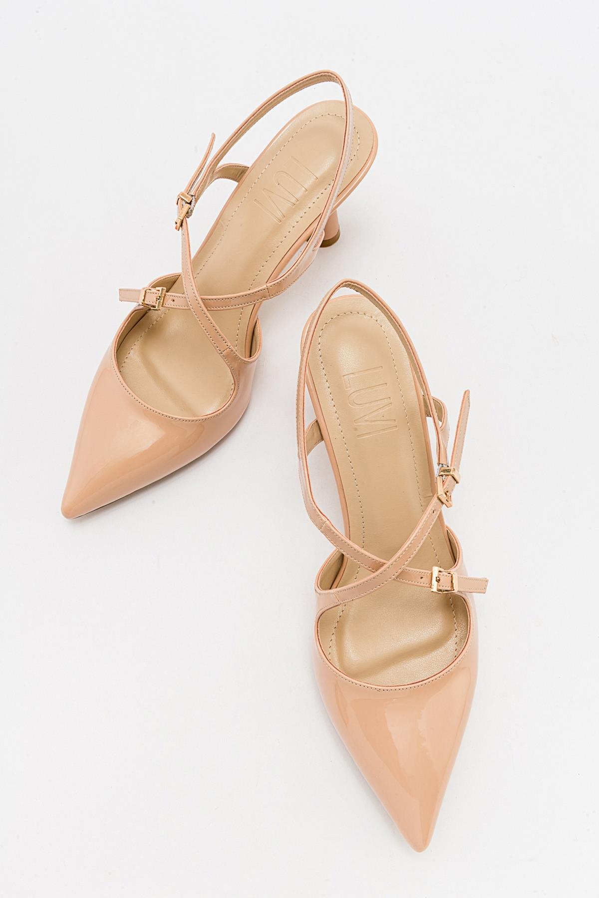 Coje - Beige Patent Pointed Toe Stiletto Pump (Women)