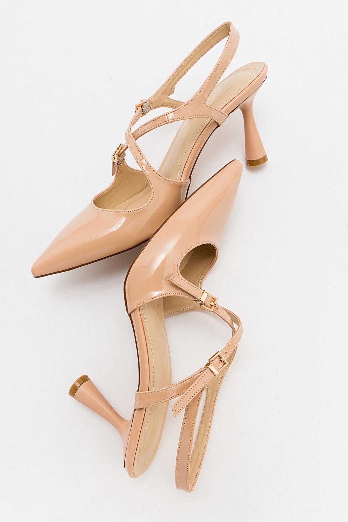 Coje - Beige Patent Pointed Toe Stiletto Pump (Women)