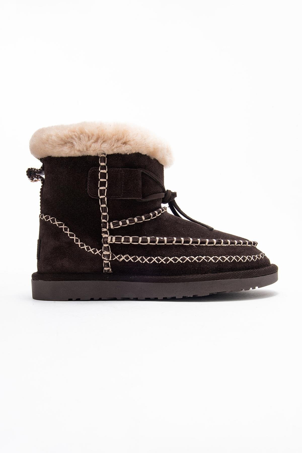 Jorel - Brown Genuine Leather Fur-Lined Ankle Boot (Women)