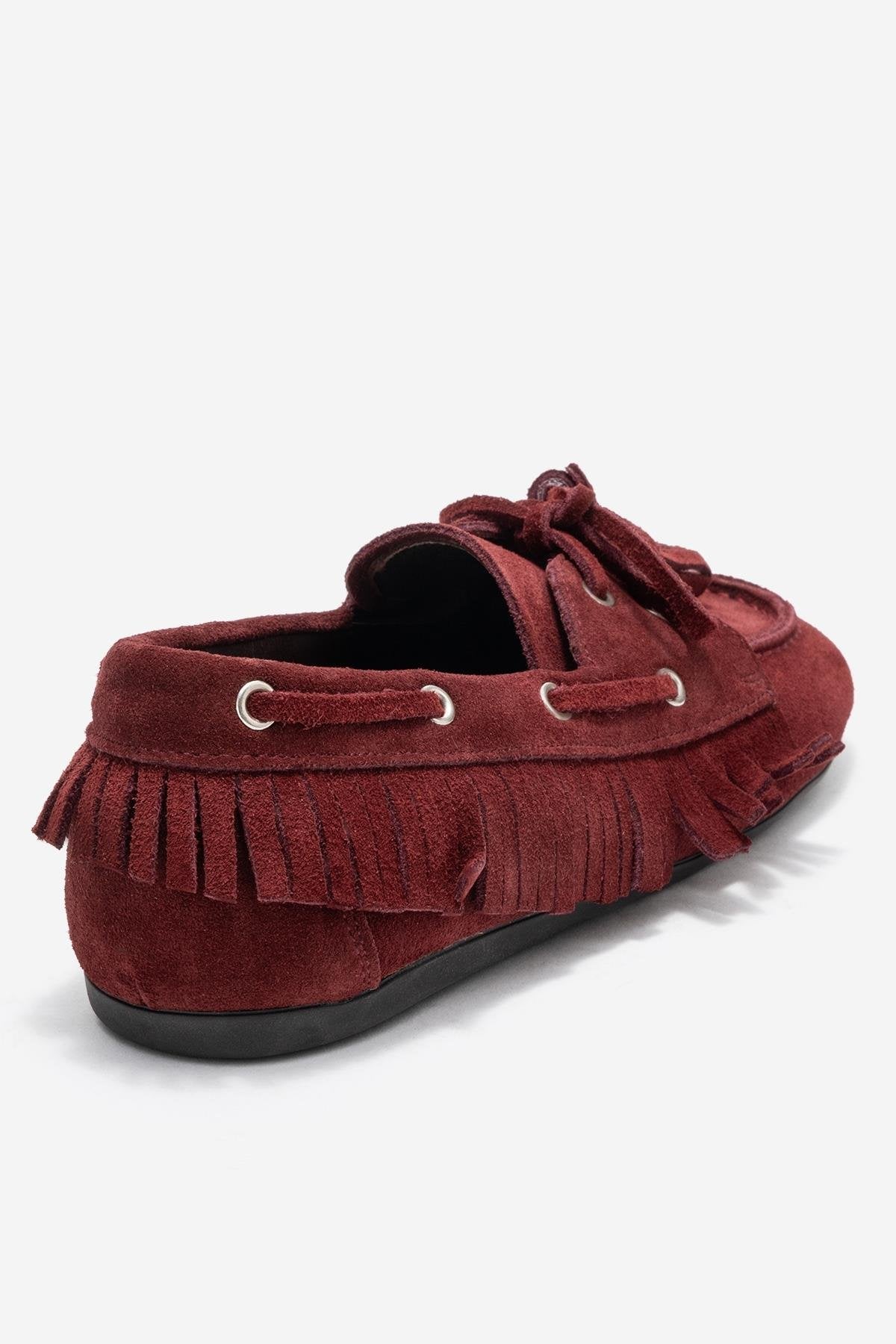 Fenora - Burgundy Genuine Leather Fringed Tassel Loafer (Women)