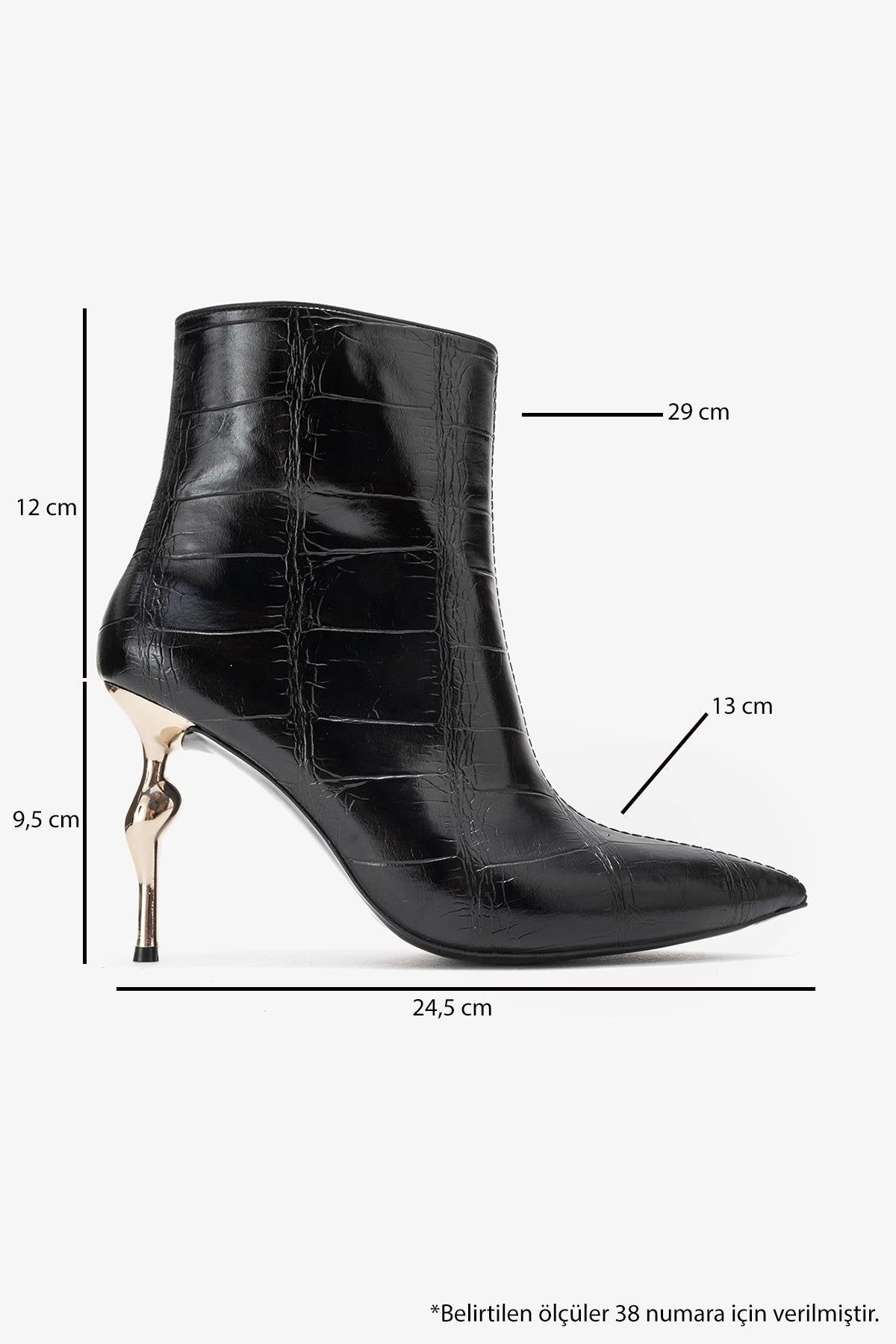 Crista - Black Stiletto Heel Pointed Toe Boot (Women)