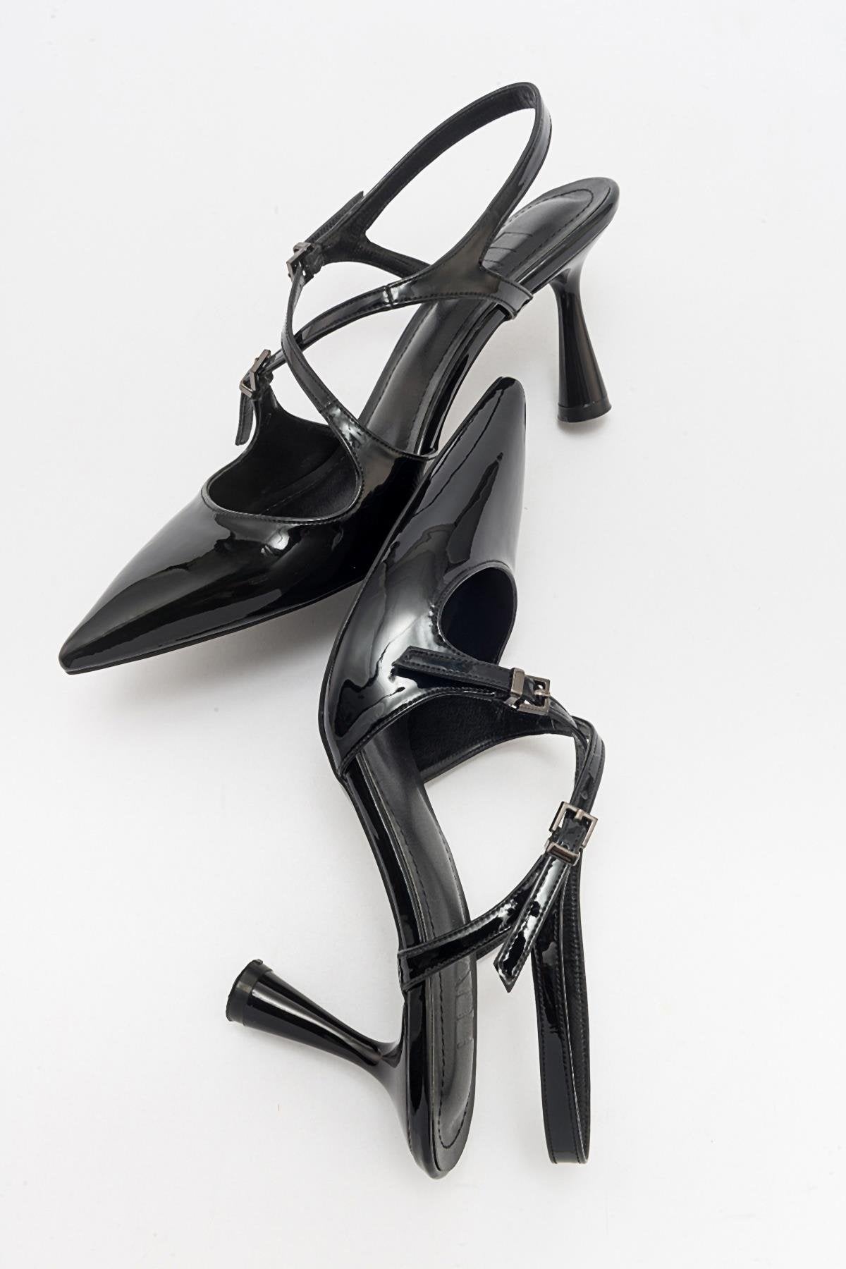 Coje - Black Patent Pointed Toe Stiletto Shoe (Women)