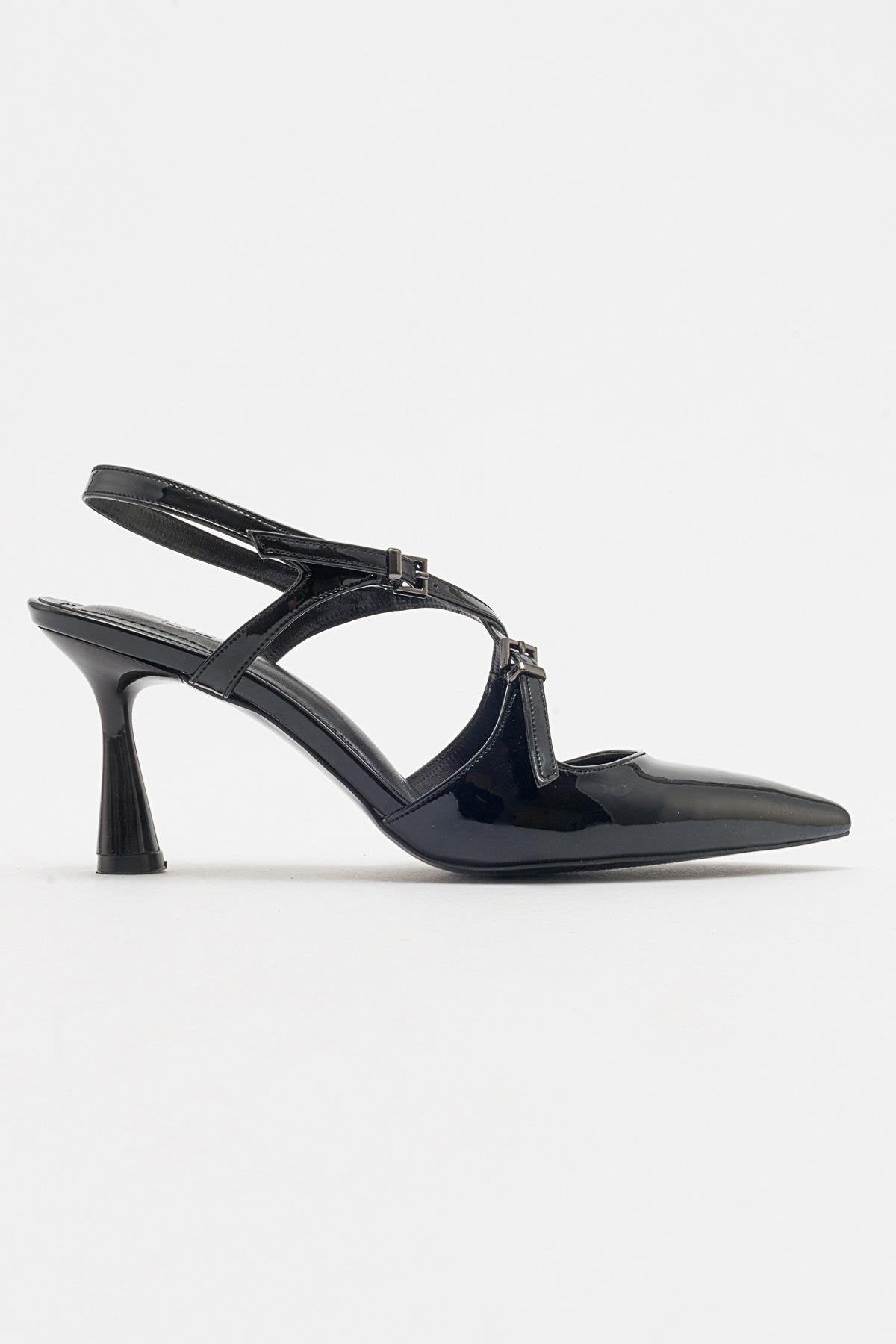 Coje - Black Patent Pointed Toe Stiletto Shoe (Women)