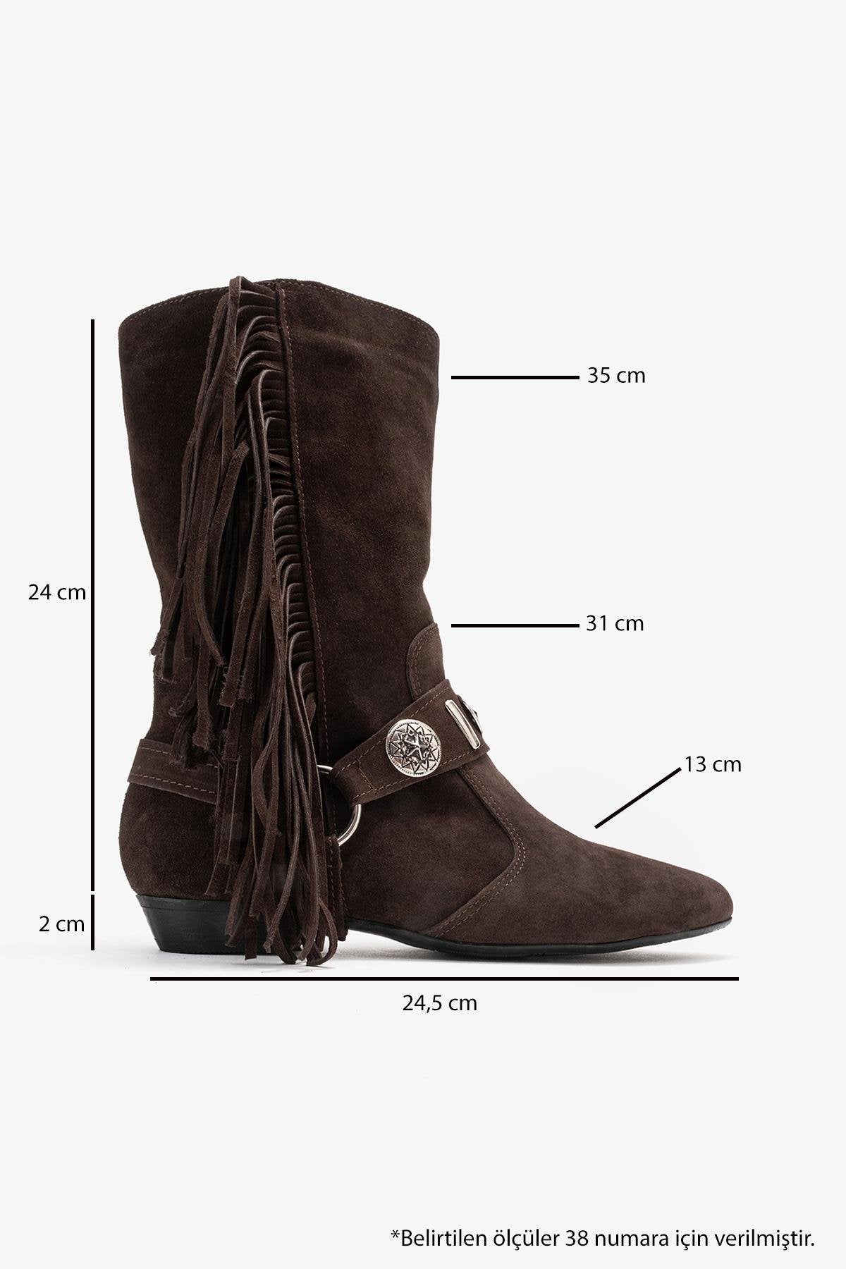 Selora - Brown Genuine Leather Buckle Western Boot (Women)