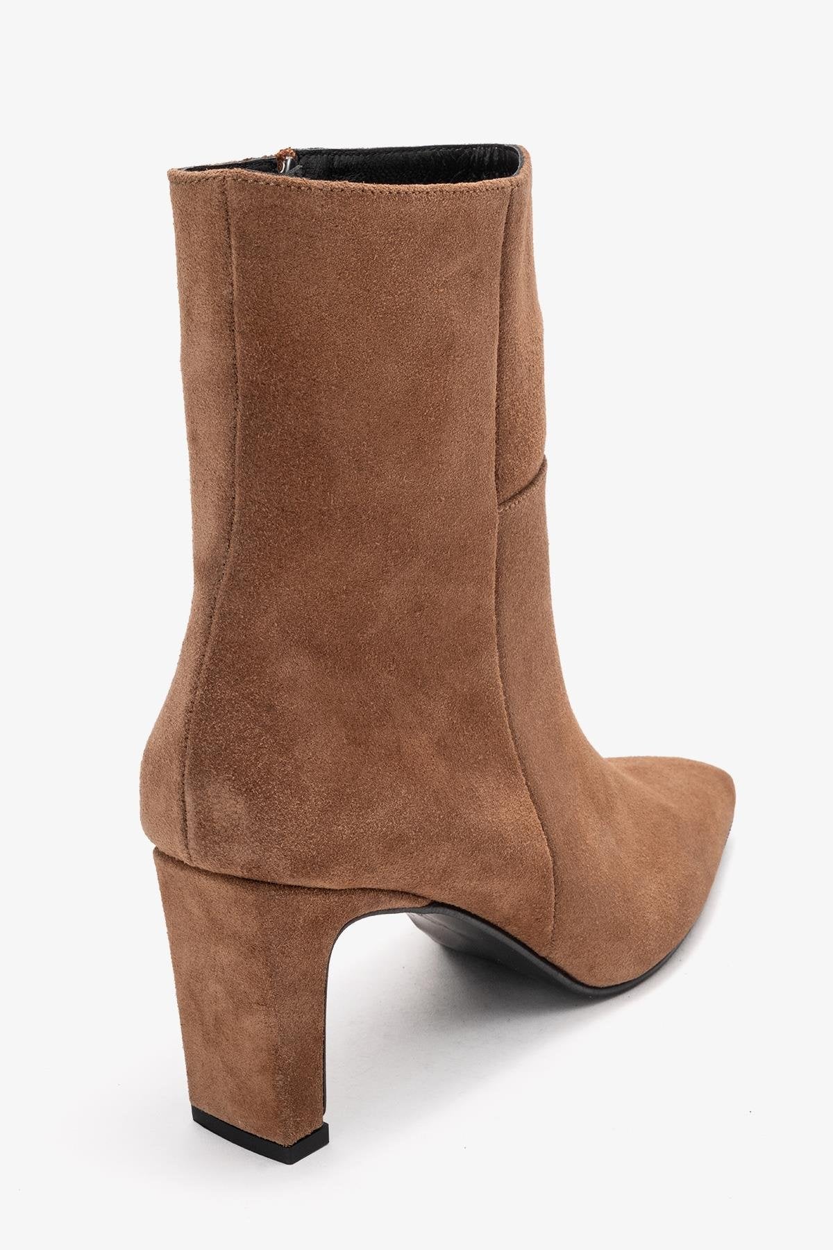 Kyoto - Taupe Genuine Leather Block Heel Boot (Women)