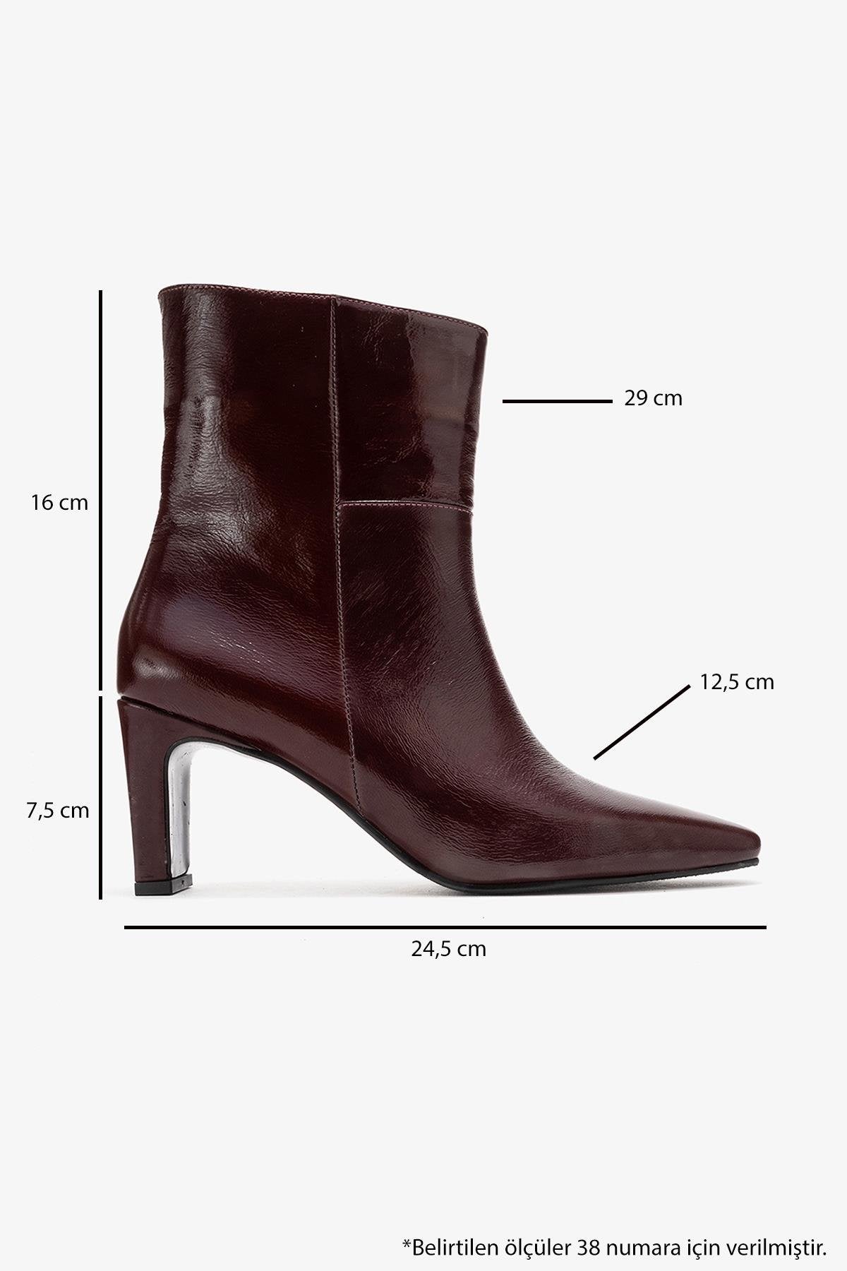 Kyoto - Burgundy Genuine Leather Block Heel Boot (Women)