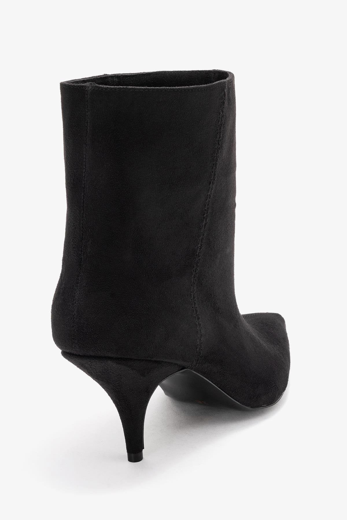 Brivelle - Black Suede Pointed Toe Heeled Boot (Women)
