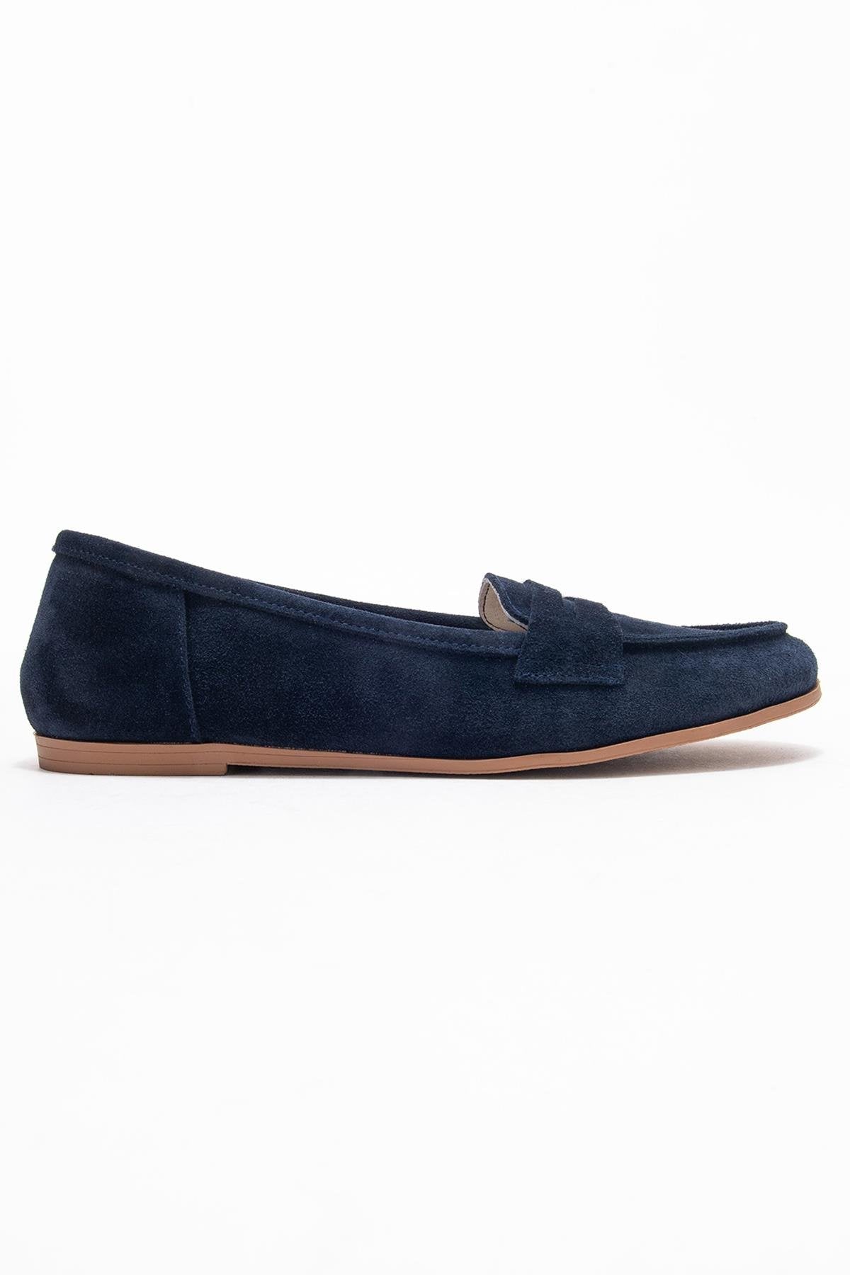 F02 - Navy Genuine Leather Loafer (Women)