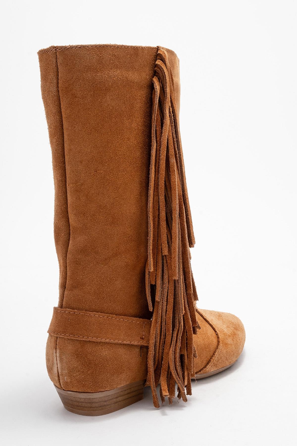 Selora - Cognac Suede Genuine Leather Western Boot (Women)